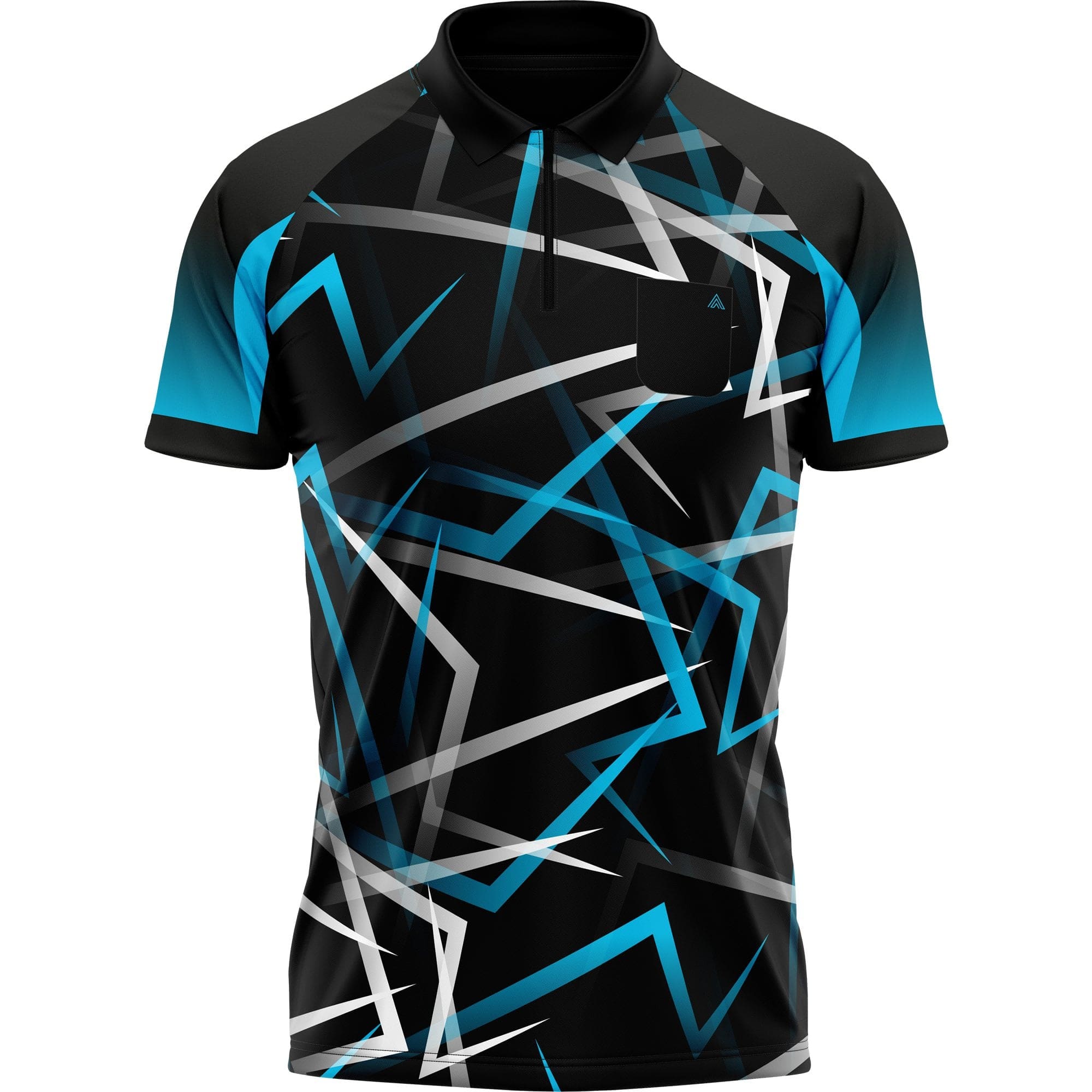 Arraz Flare Dart Shirt - with Pocket - Black & Blue - Image 4
