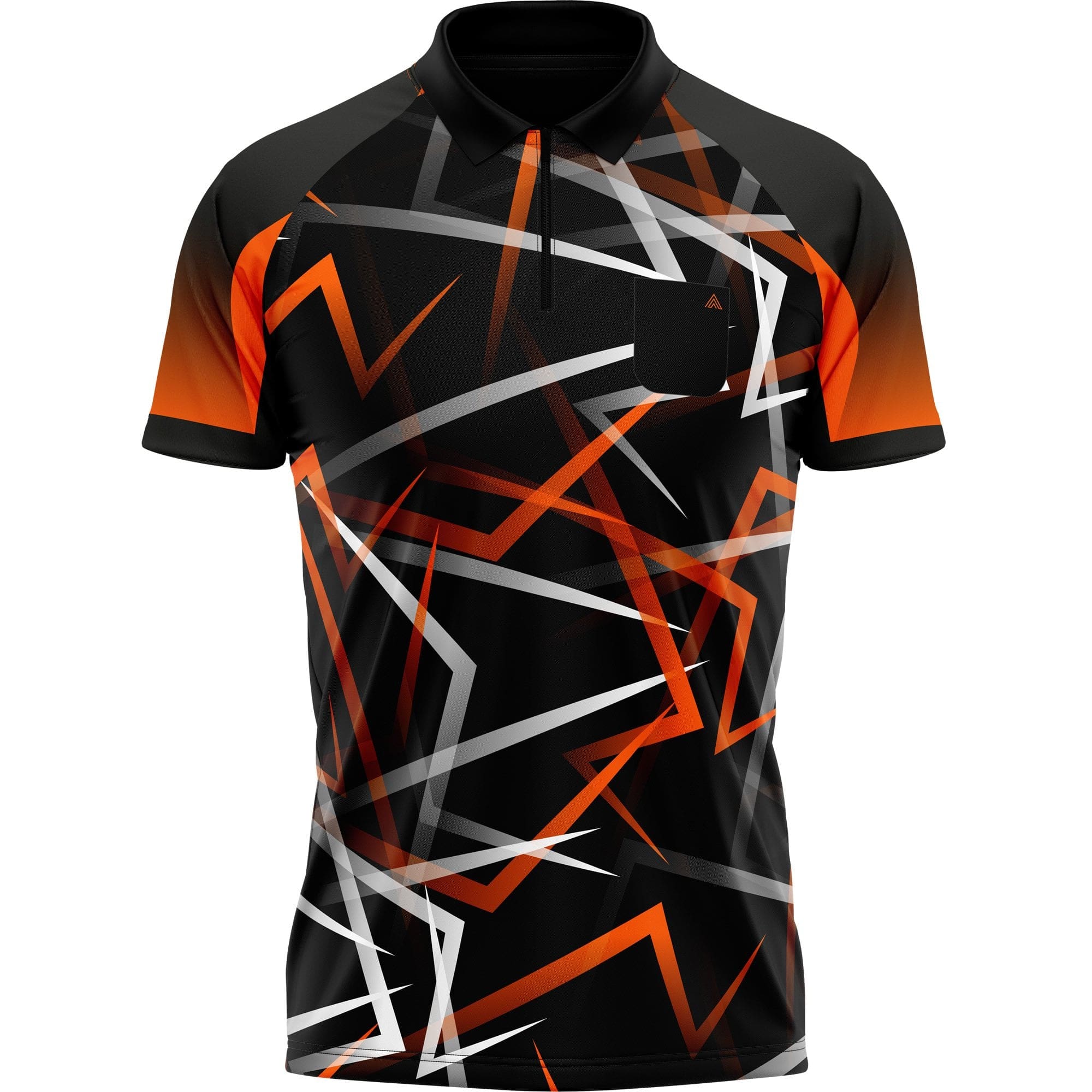 Arraz Flare Dart Shirt - with Pocket - Black & Orange - Image 4