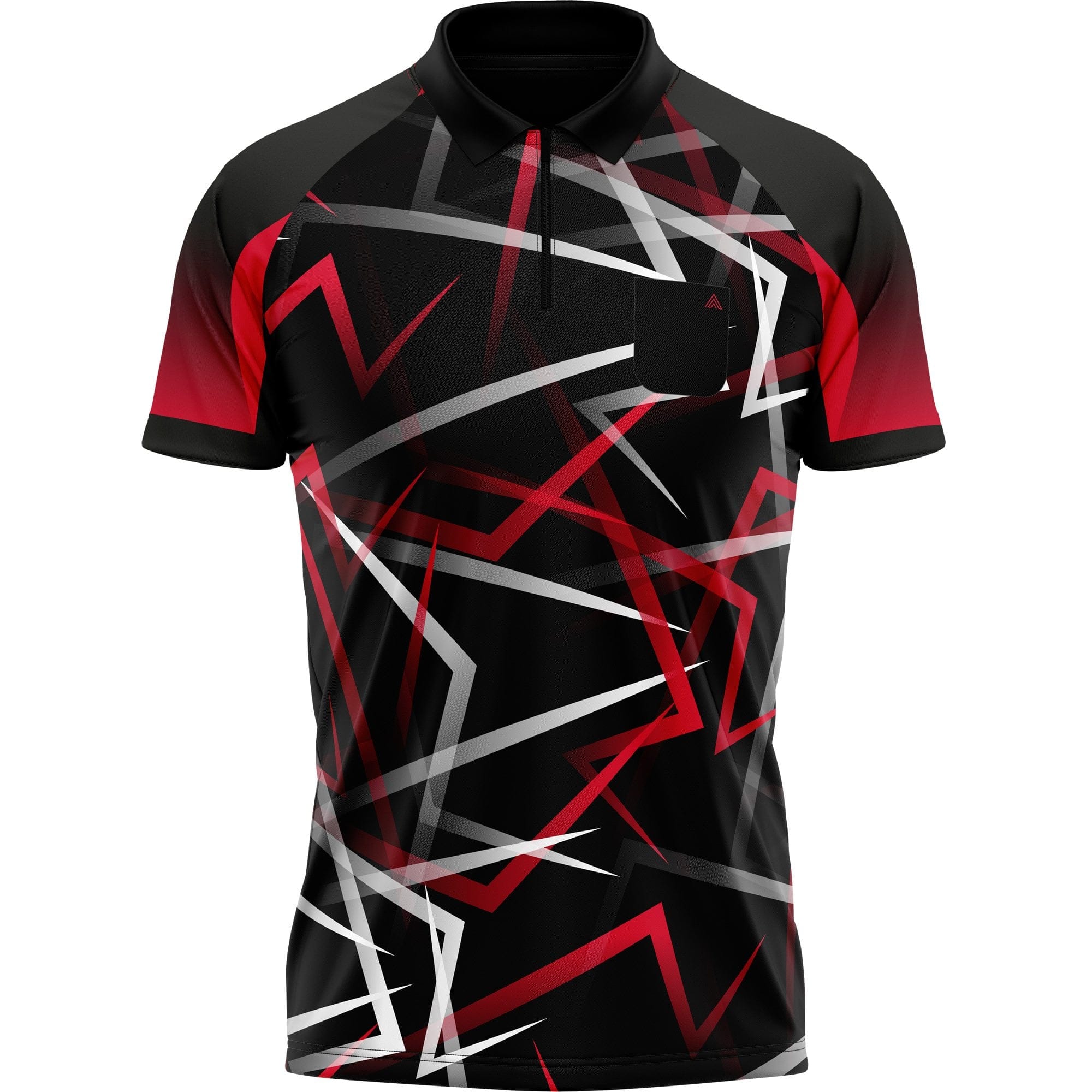 Arraz Flare Dart Shirt - with Pocket - Black & Red - Image 4