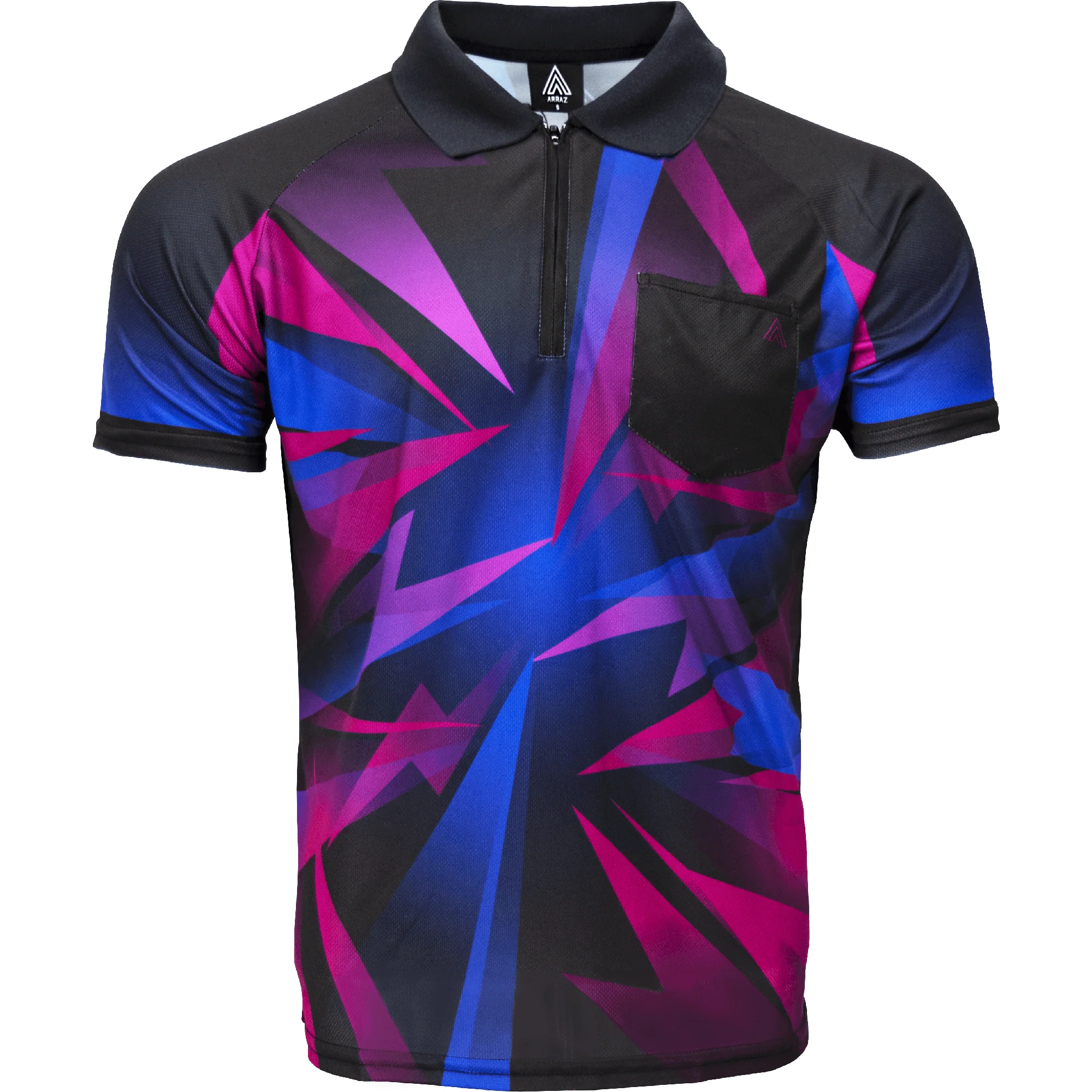 *Arraz Shard Dart Shirt - with Pocket - Black & Blue - Purple - Image 2