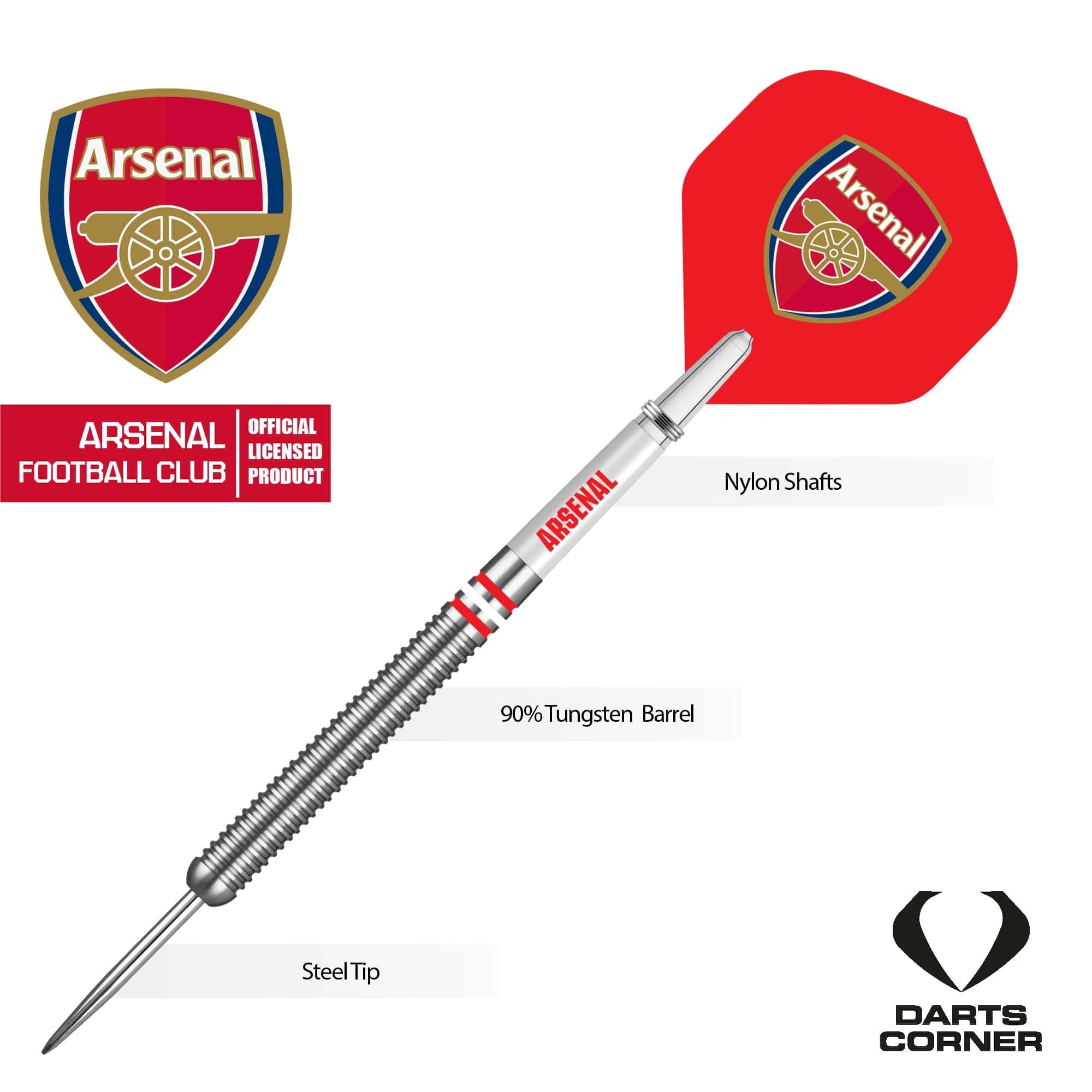 Arsenal FC Darts - Steel Tip Tungsten - Official Licensed - The Gunners - 24g - Image 3