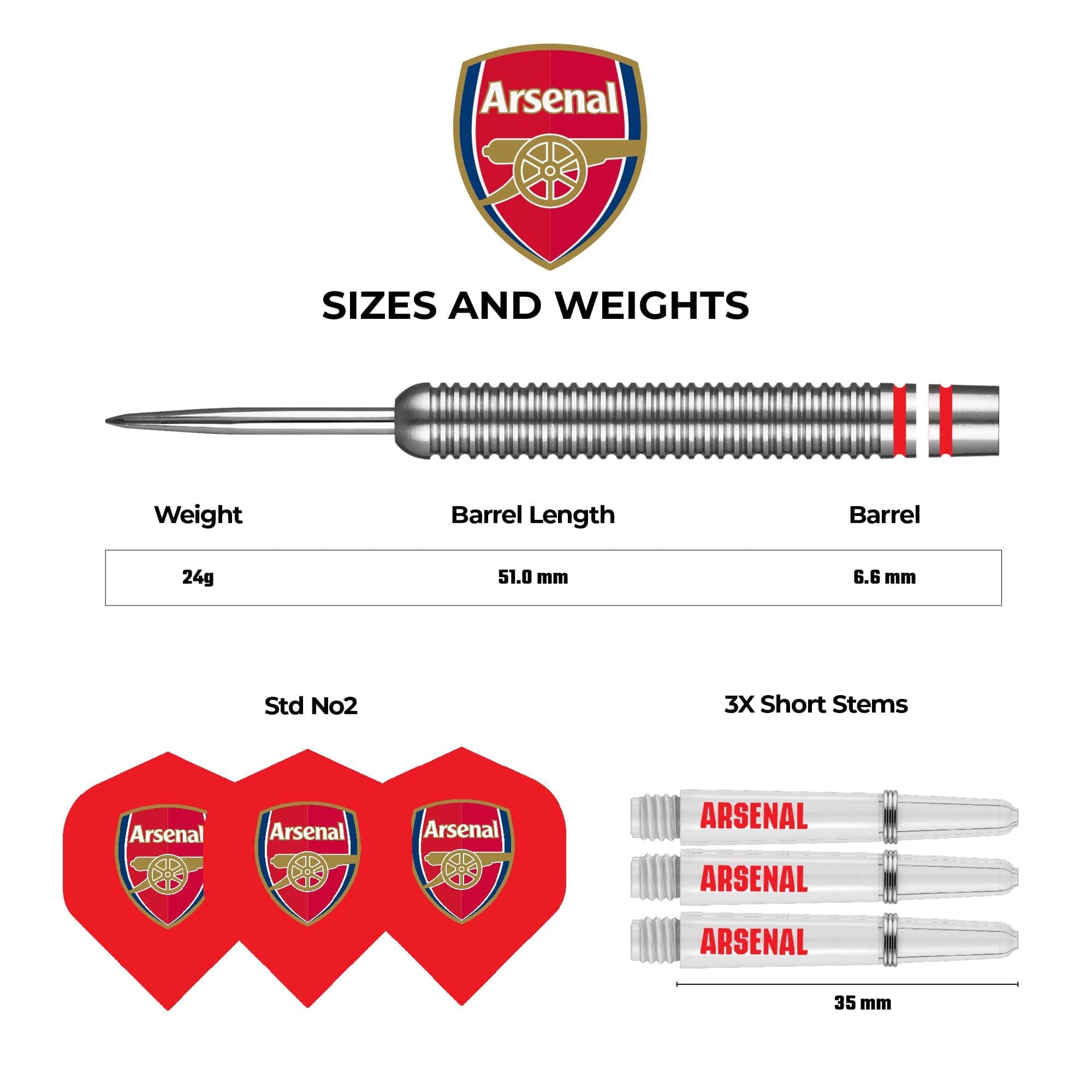 Arsenal FC Darts - Steel Tip Tungsten - Official Licensed - The Gunners - 24g - Image 4
