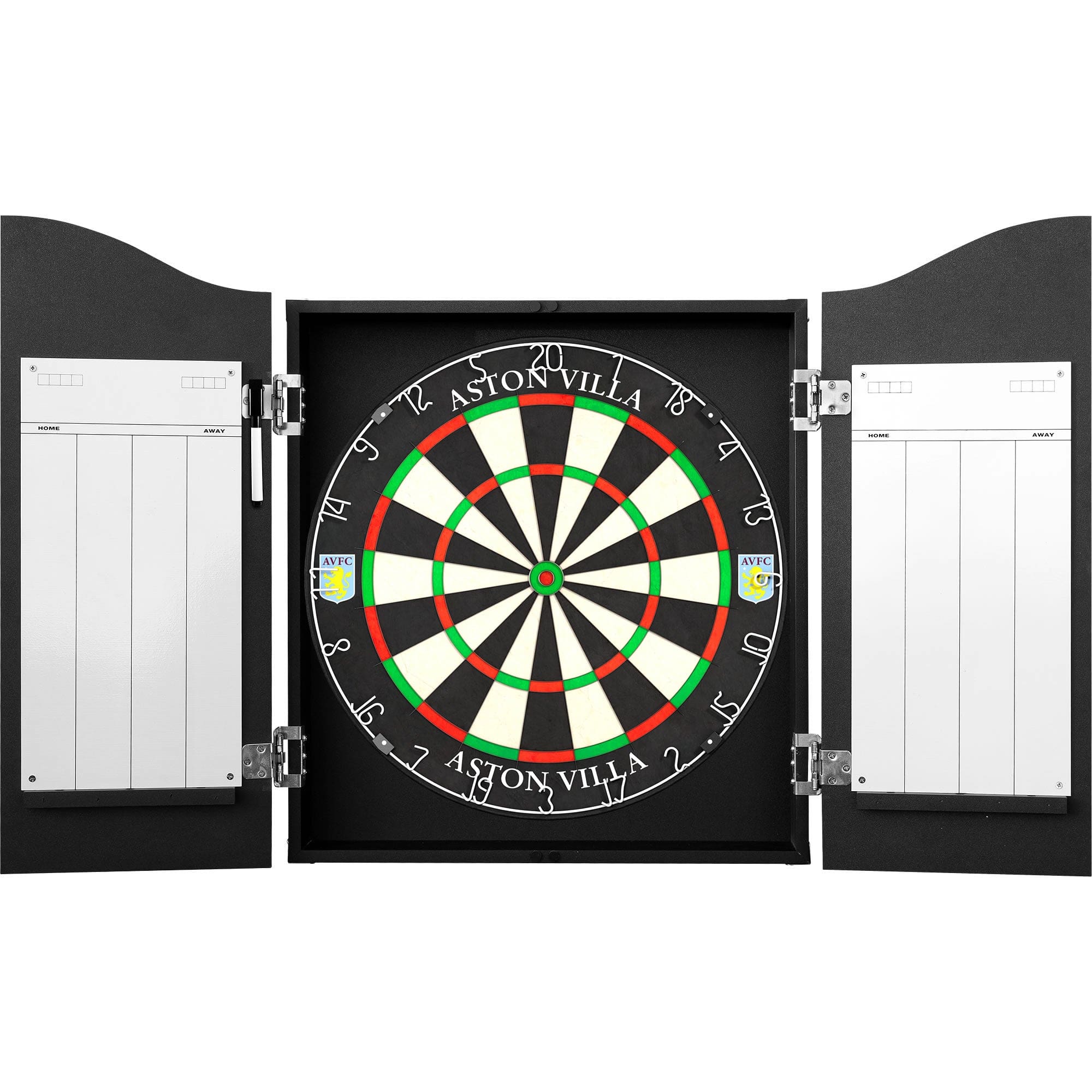 Aston Villa FC Dartboard Cabinet - Official Licensed - AVFC - C2 - Black - Vertical Stripe - Image 3