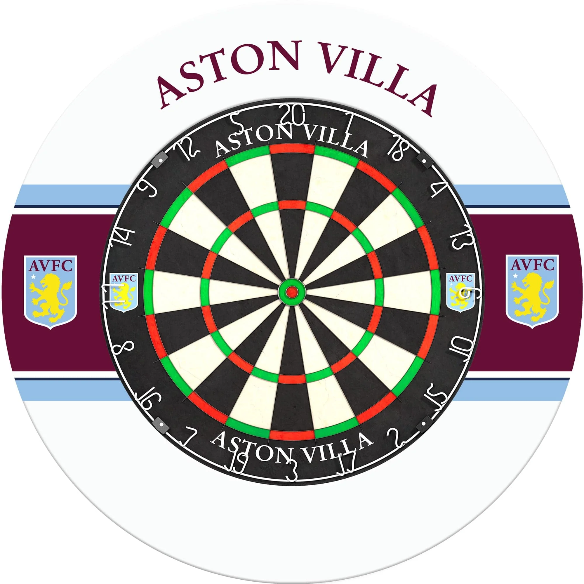 Aston Villa FC Dartboard Surround - Official Licensed - AVFC - S2 - White Stripe - Image 3