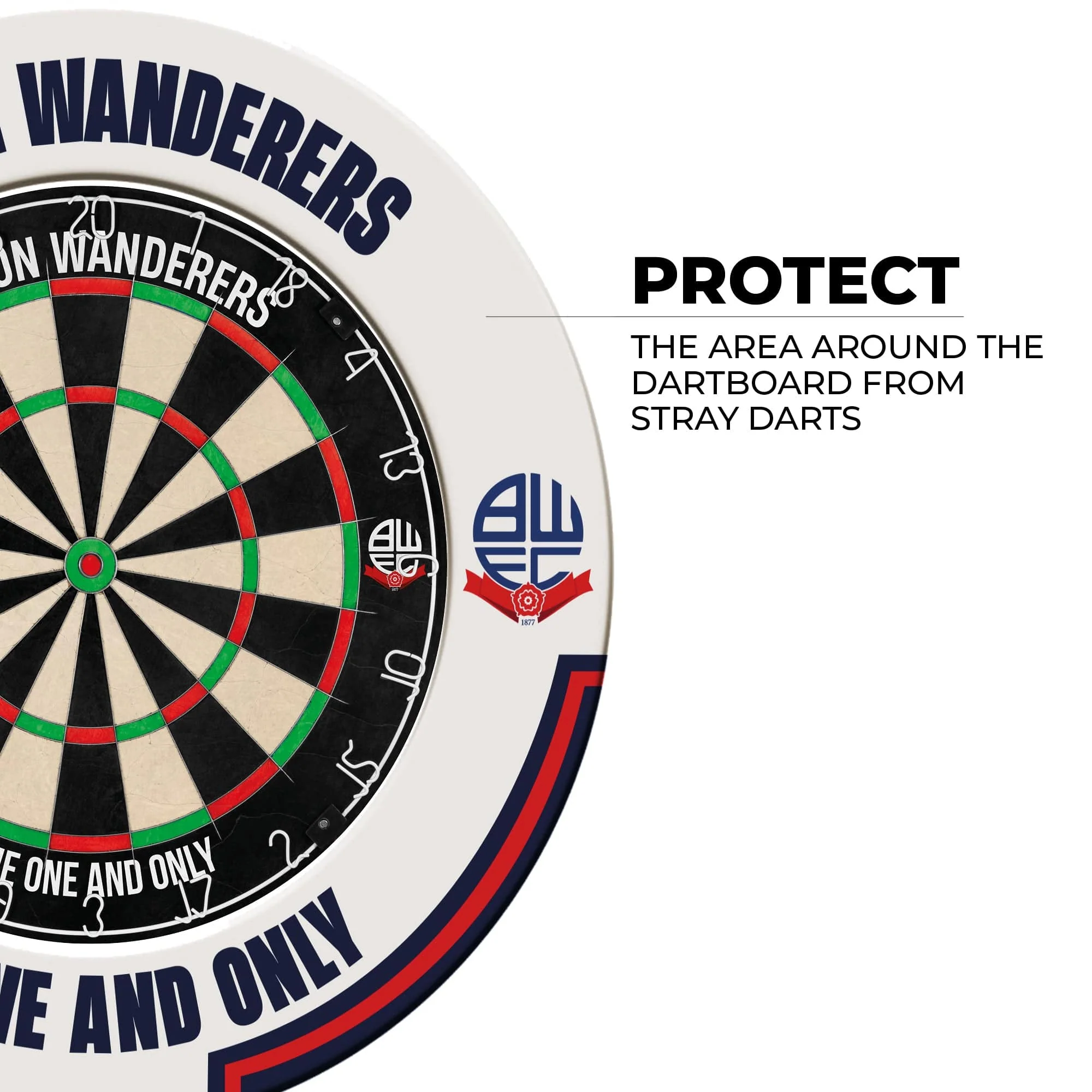 Bolton Wanderers Dartboard Surround - Official Licensed - BWFC - S1 - White - The One and Only - Image 3