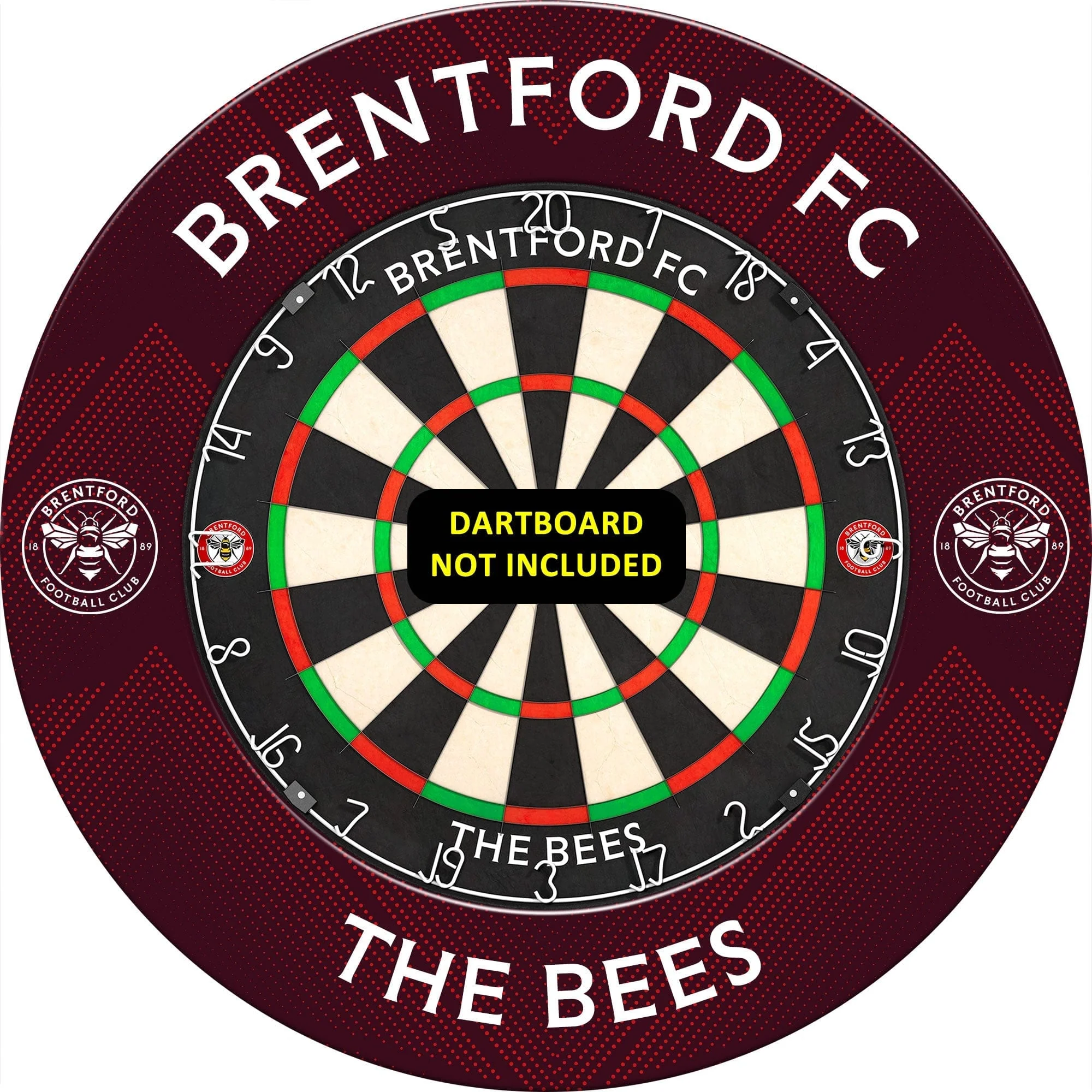 Brentford FC - Official Licensed - The Bees - Dartboard Surround - S3 - Dark Red - Image 3