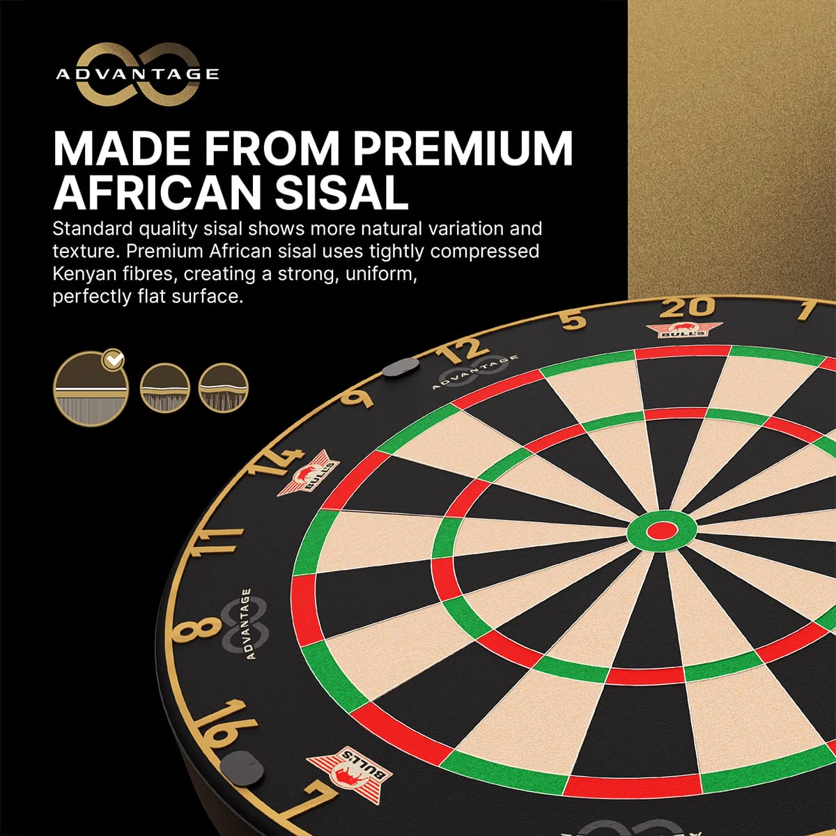 Bulls Advantage 8 Dartboard - Professional - African Sisal - Image 4