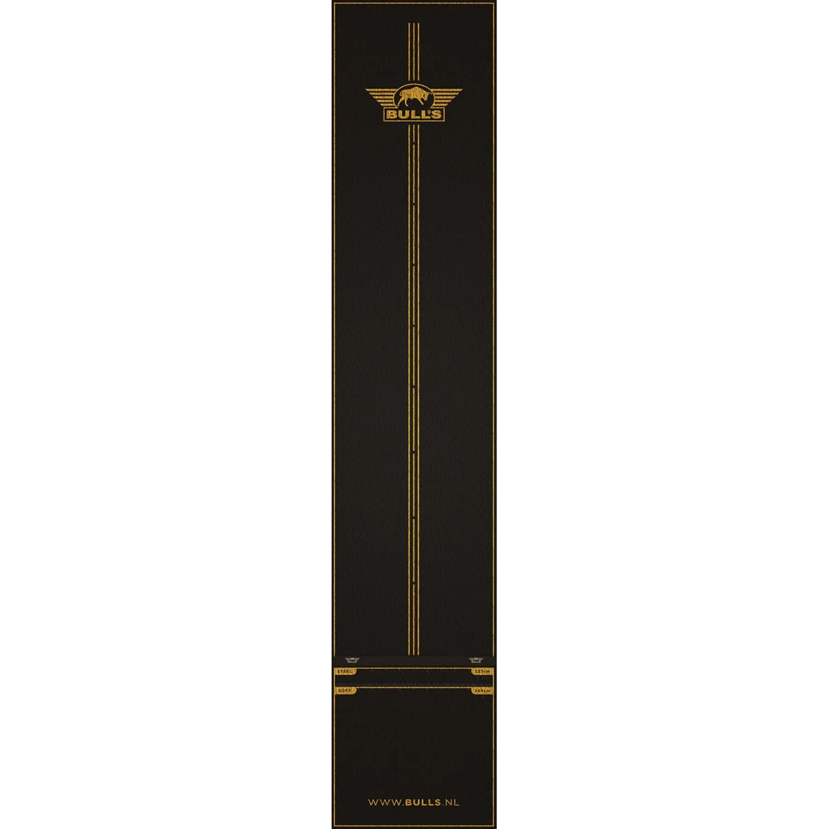 Bulls Advantage Carpet Dart Mat - with oche - Black & Gold - 300 x 85cm - Image 3