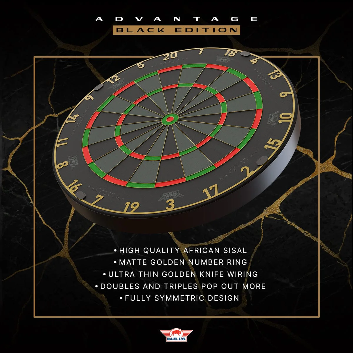Bulls Advantage Dartboard - Professional - Black - Image 3