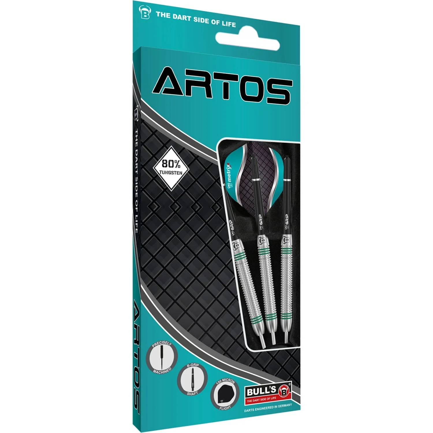 BULL'S Artos AR1 Darts - Steel Tip - 80% Tungsten - Mint Green - Image 3