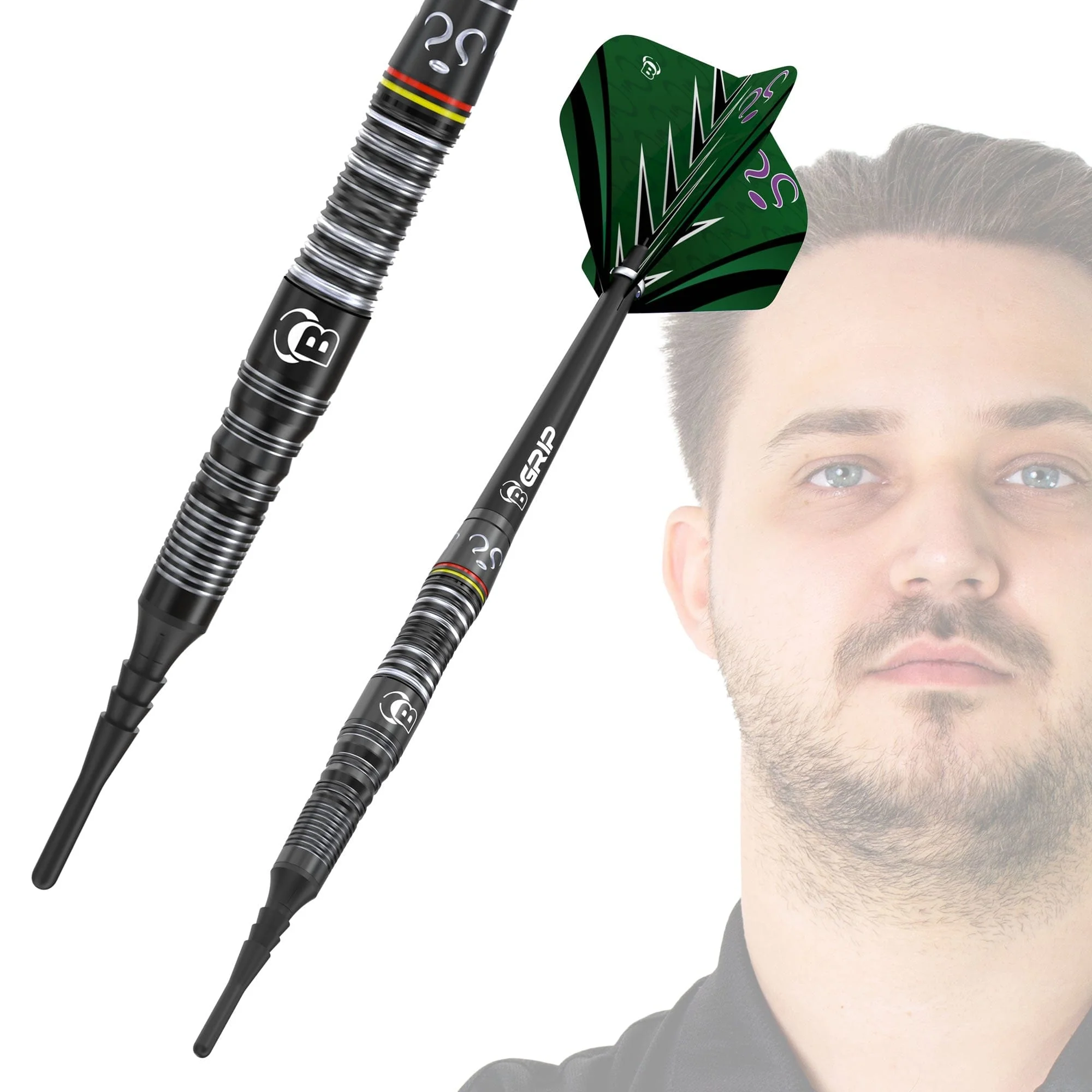 BULL'S Brian Raman Darts - Soft Tip - 90% Tungsten - Black Titanium - Image 4