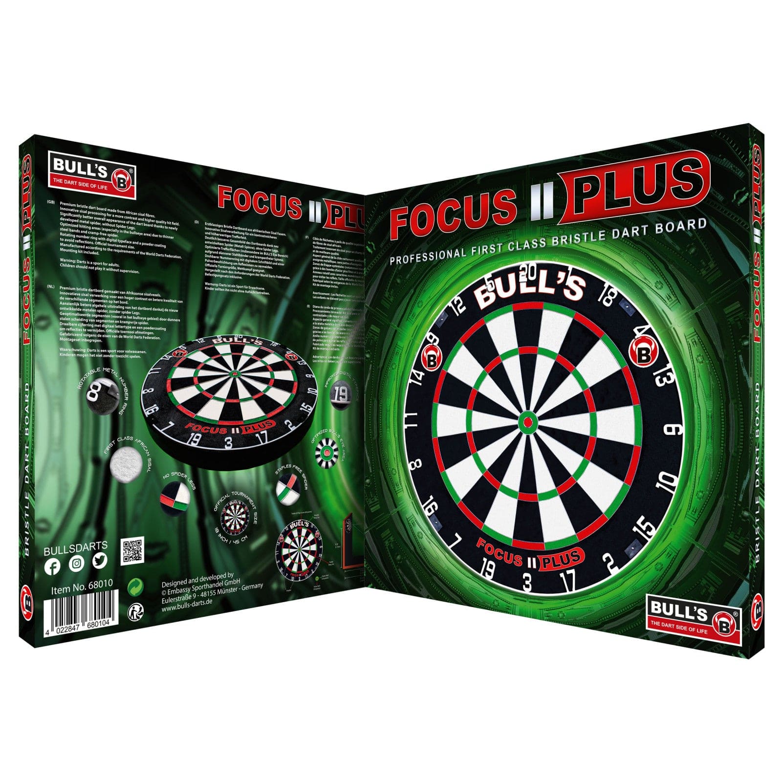 BULL'S Focus II Plus Dartboard - Professional - Image 3