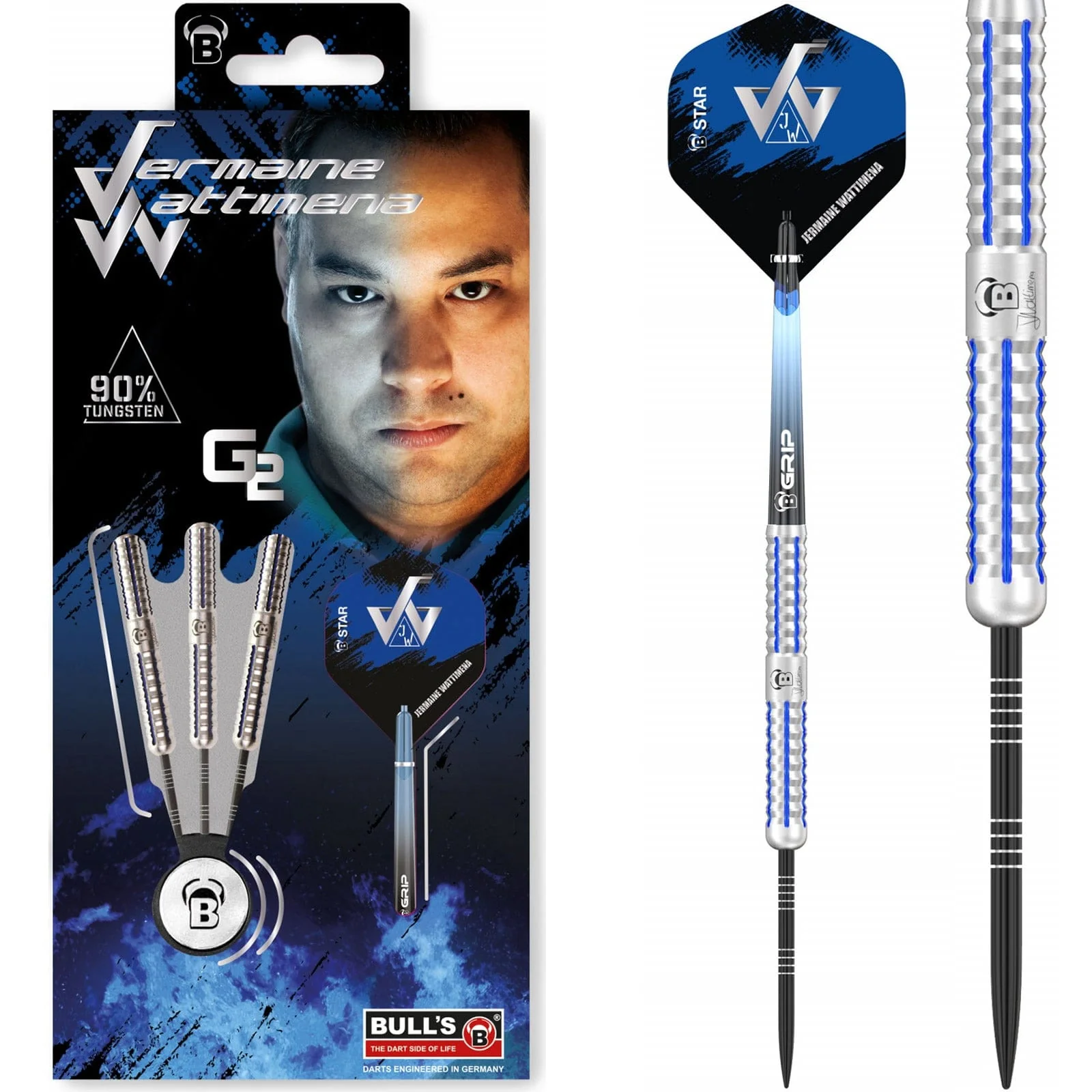 BULL'S Jermaine Wattimena Darts - Steel Tip - G2 - The Machine Gun