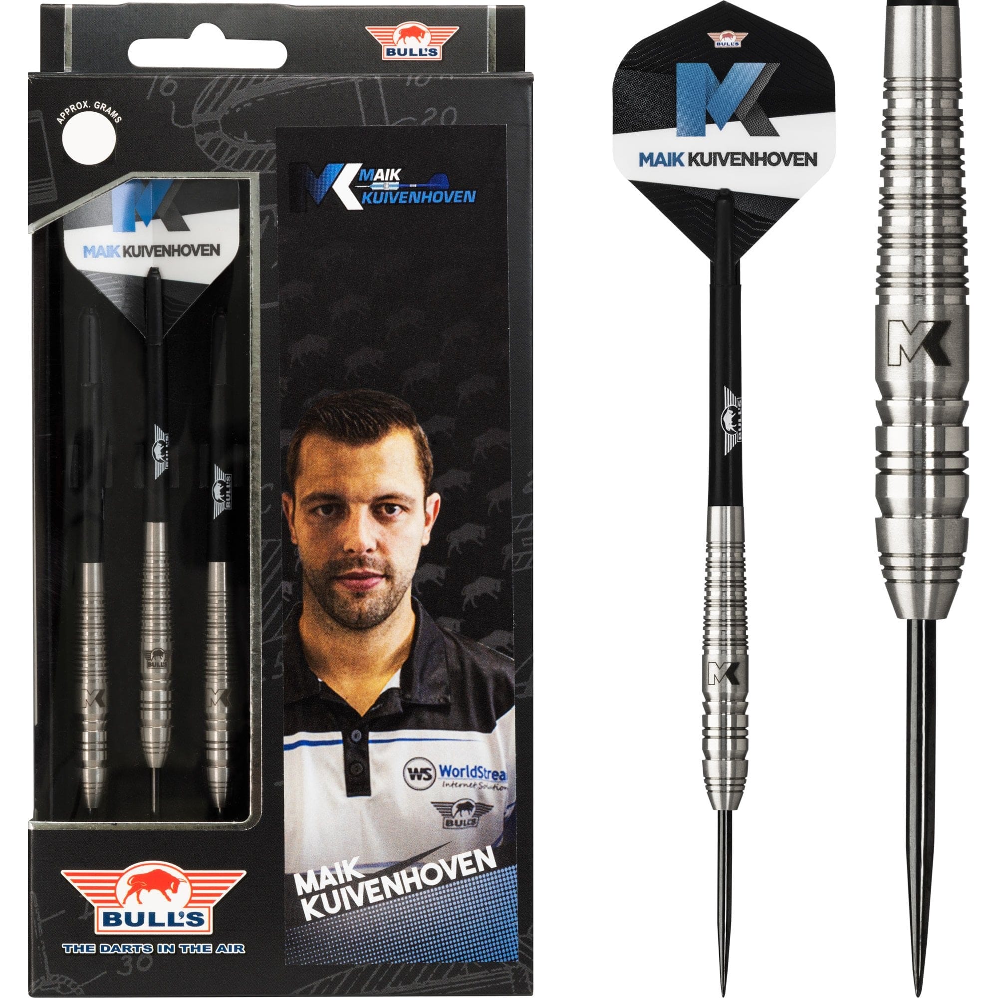 Bulls Maik Kuivenhoven Darts - Steel Tip - Ring Grip - 24g