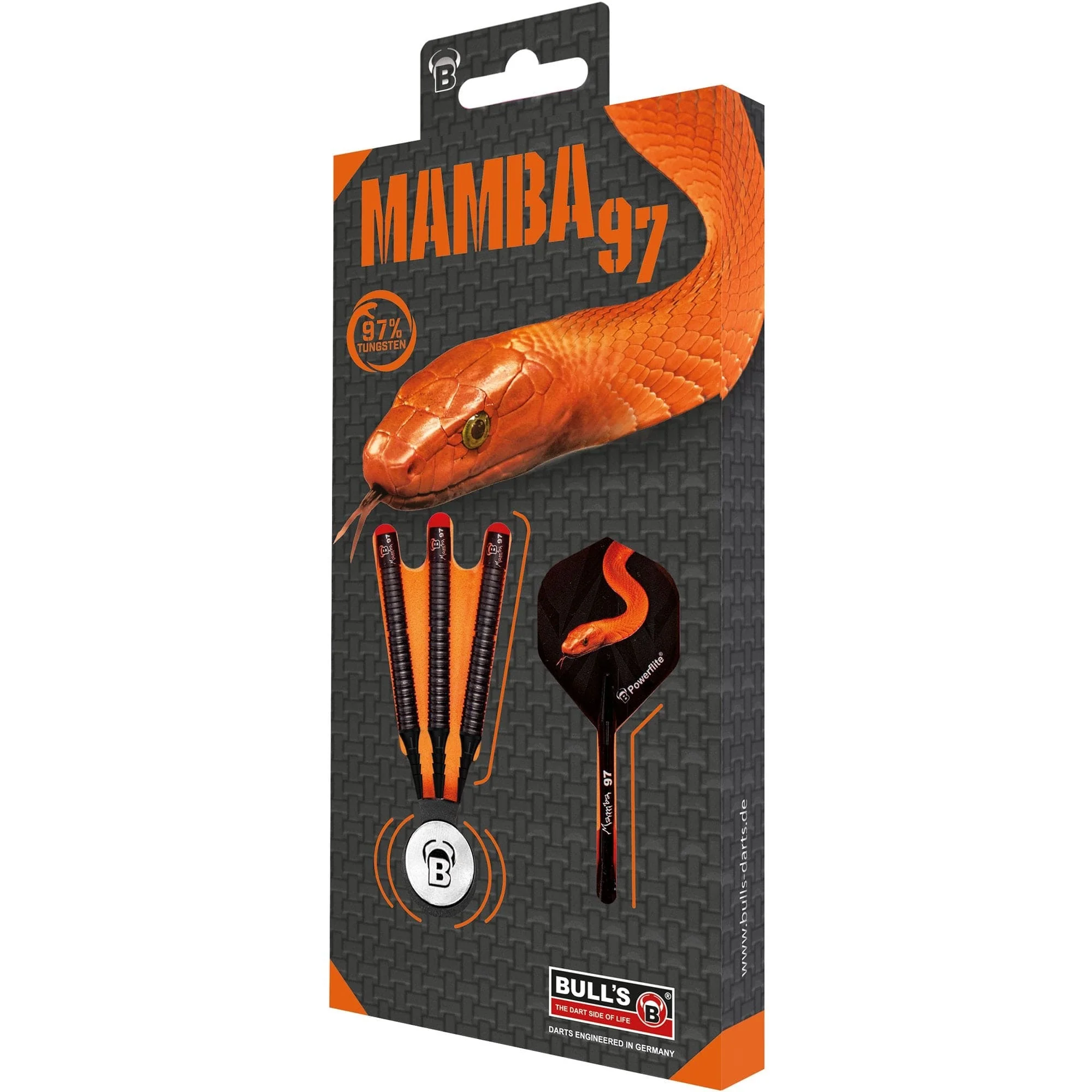 BULL'S Mamba 97 Darts - Soft Tip - M6 - Black Titanium - Image 3