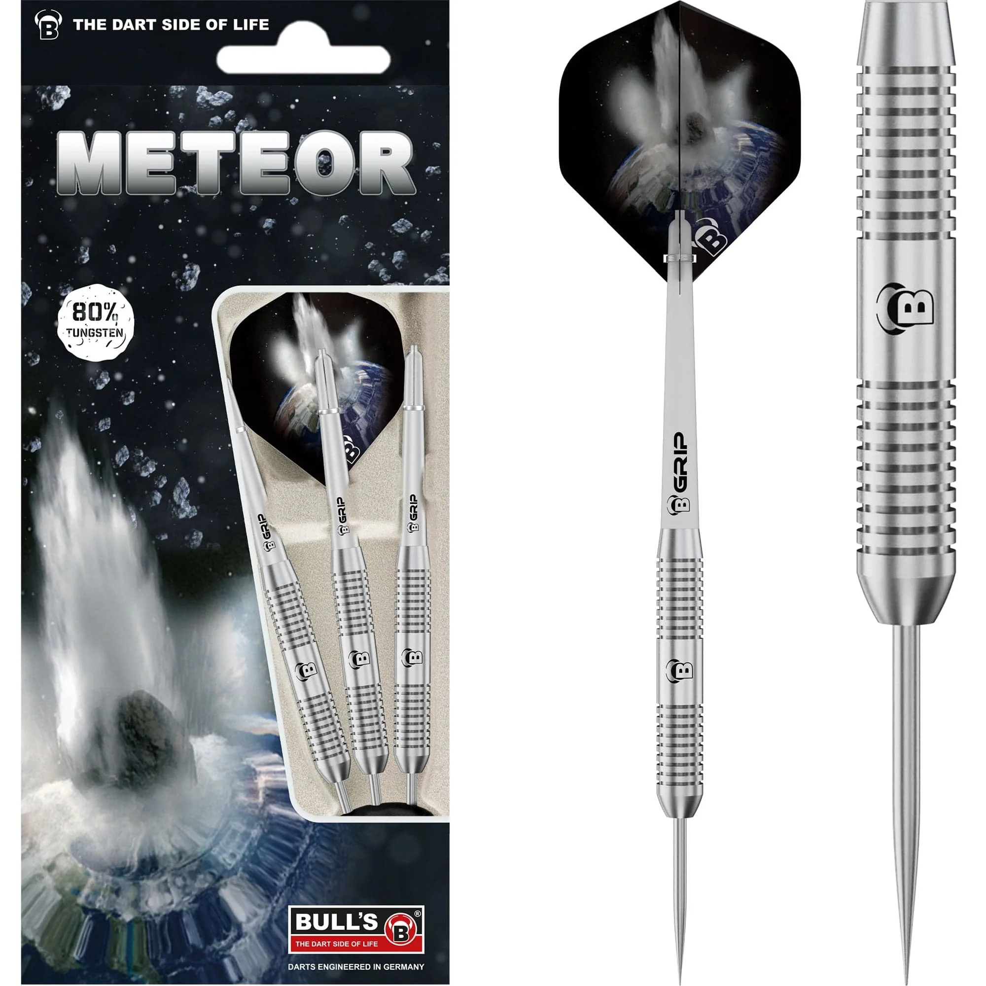 BULL'S Meteor Darts - Steel Tip - 80% Tungsten - MT1 - Ringed