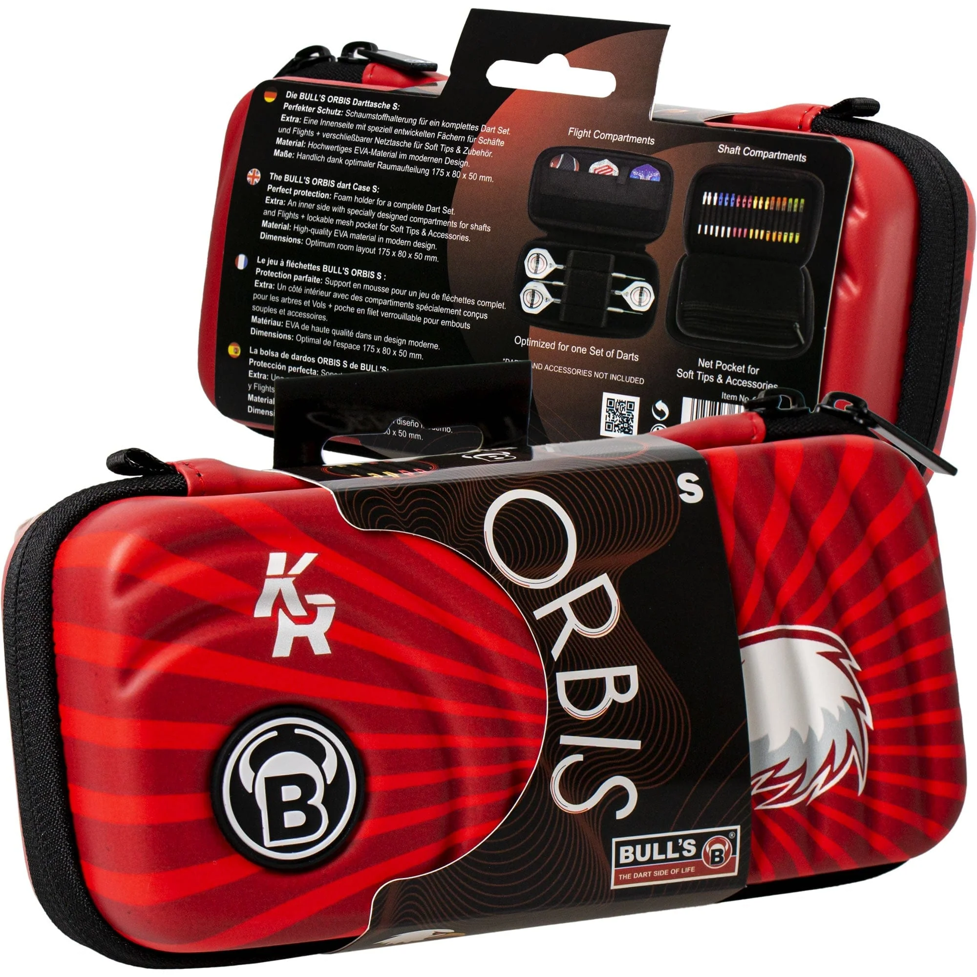 BULL'S Orbis Dart Case - S - Strong EVA - Red - Krzysztof Ratajski - Polish Eagle - Image 4