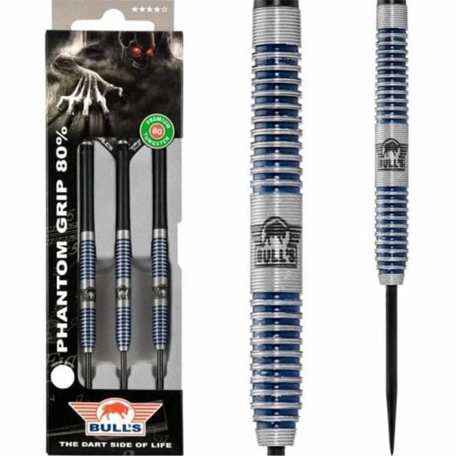 *Bulls Phantom Grip Darts - Steel Tip - Micro Ring Grip - Blue