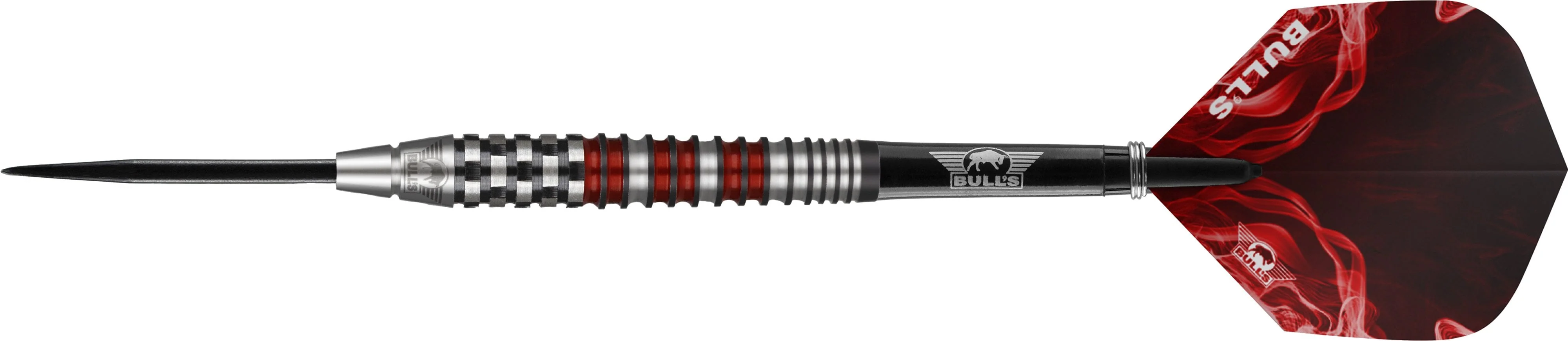 Bulls Smoke Darts - Steel Tip - Style A - Ringed - Black and Red - Image 2