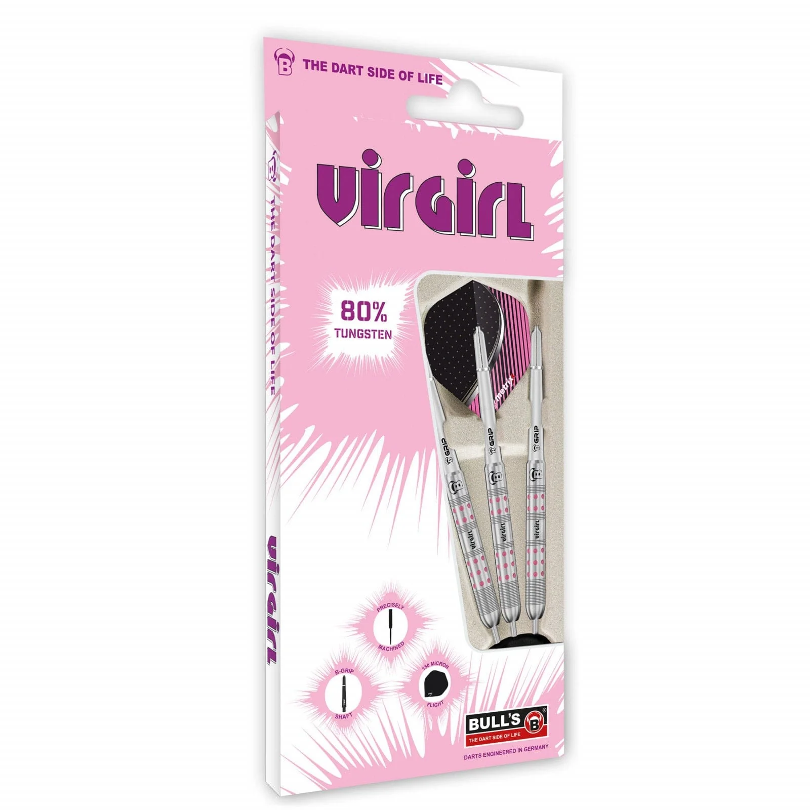 BULL'S Virgirl VR1 Darts - Steel Tip - 80% Tungsten - Dot Grip - Image 3