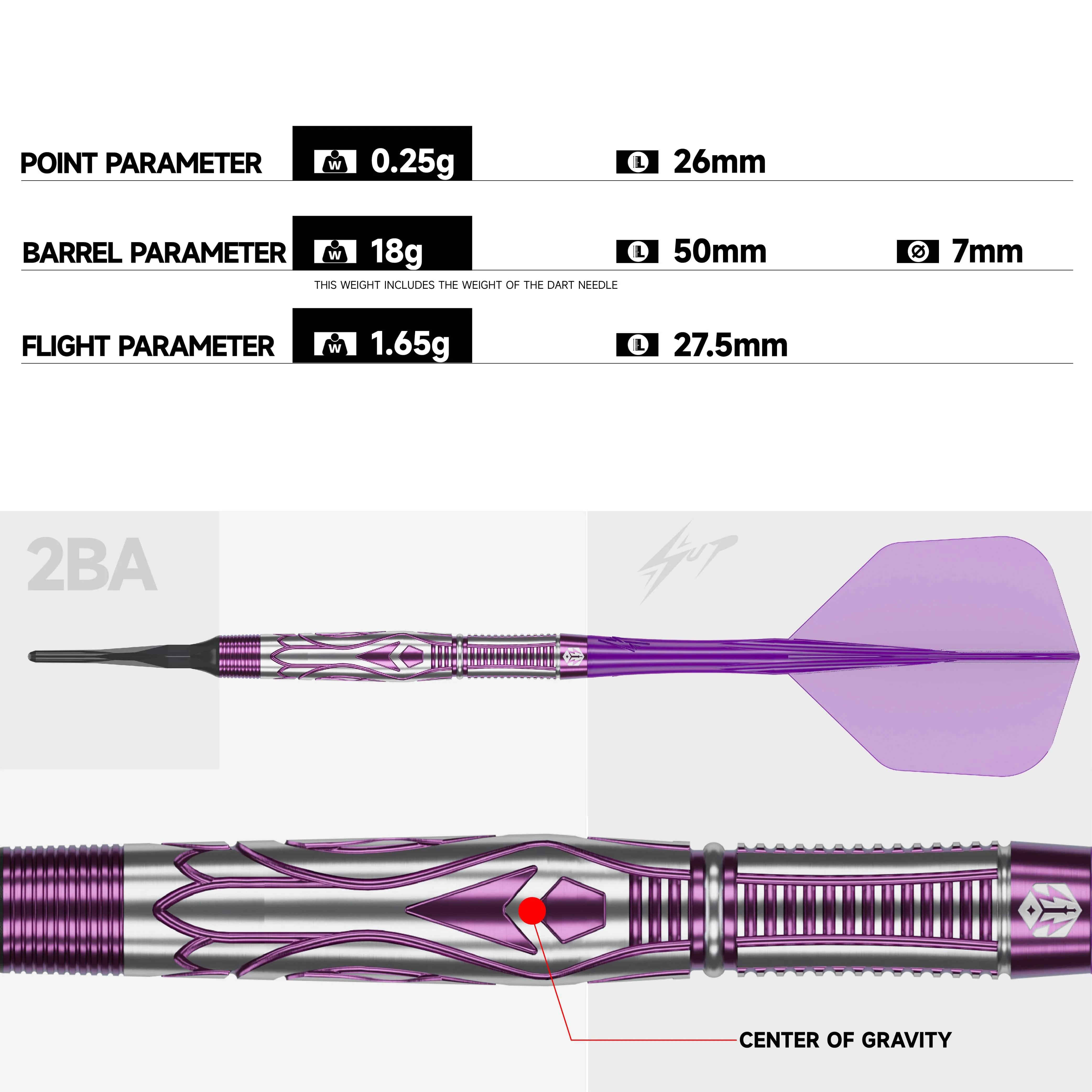 Caliburn Awakening Darts - Soft Tip - 90% Tungsten - Nicomuse - Image 2