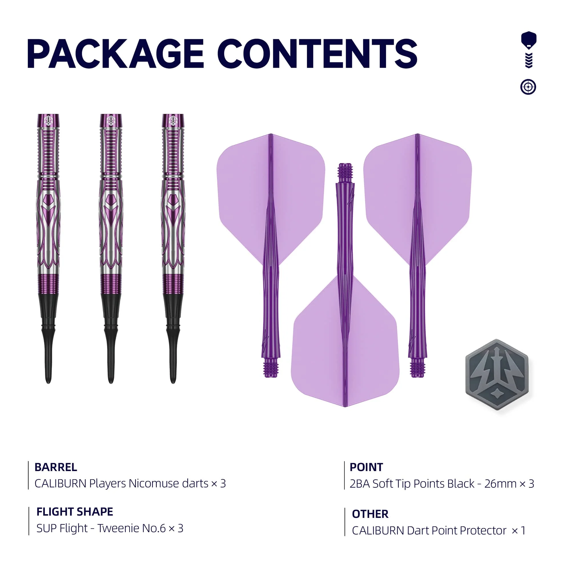 Caliburn Awakening Darts - Soft Tip - 90% Tungsten - Nicomuse - Image 3