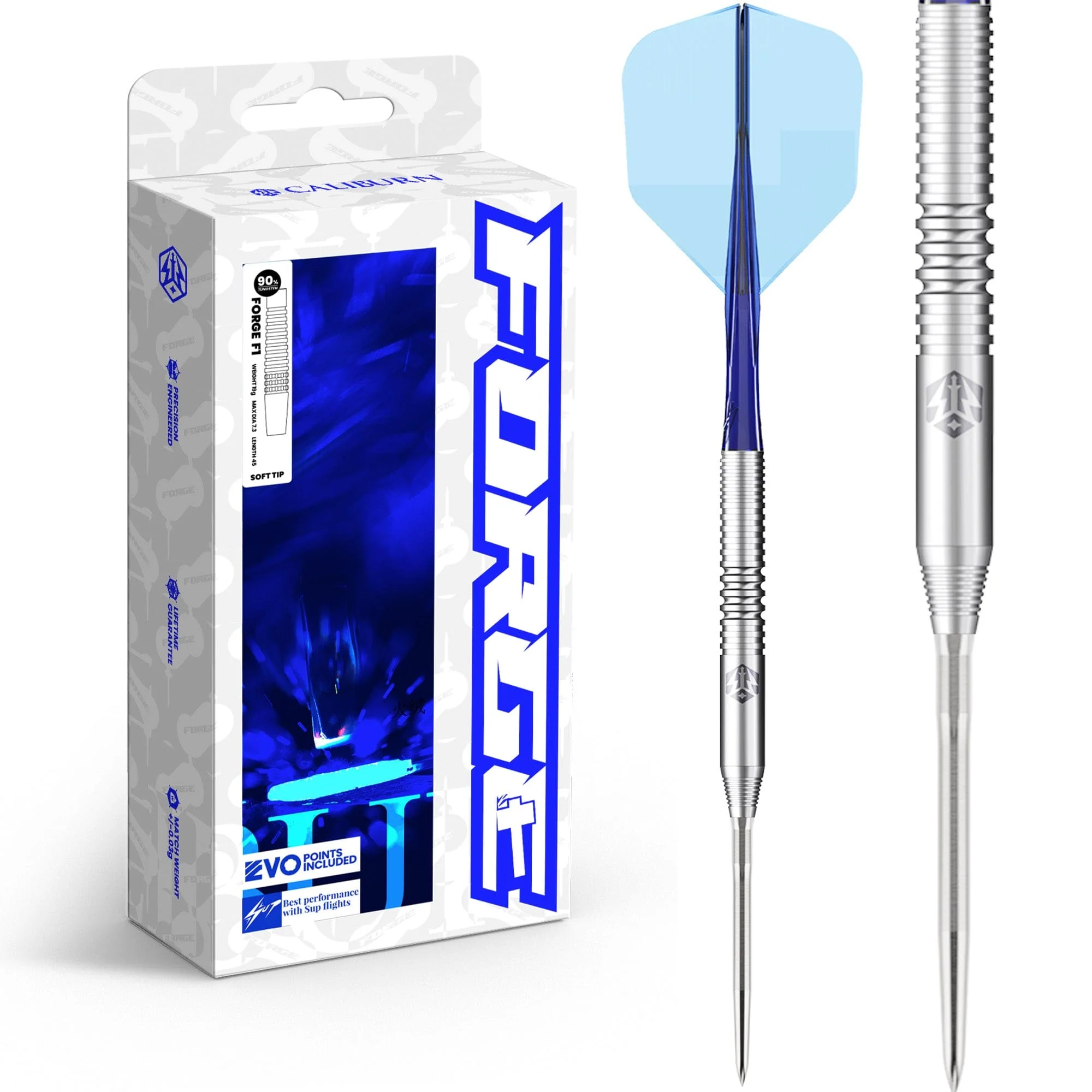 Caliburn Forge Darts - Steel Tip - 90% Tungsten - F4 - 21g