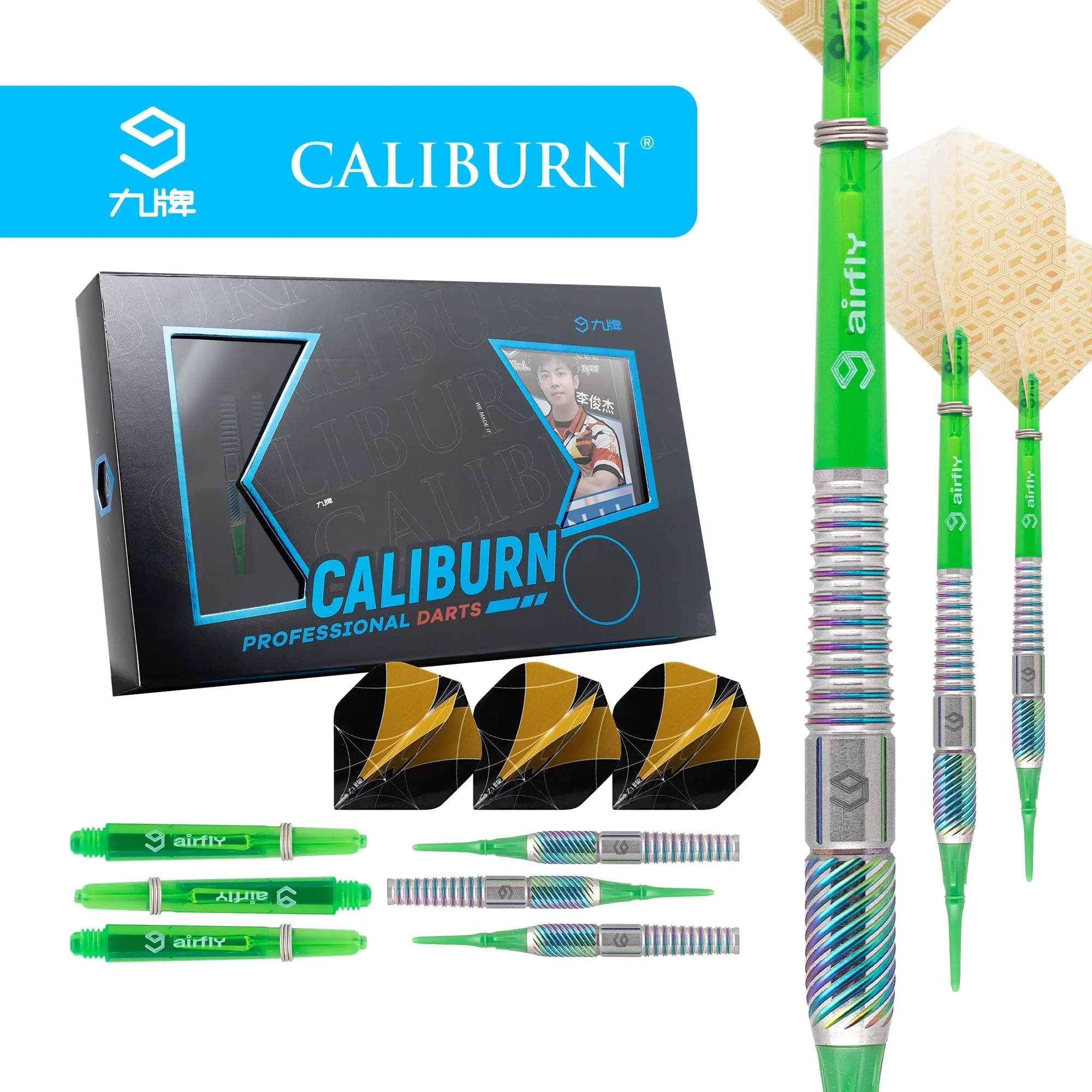 Caliburn Player Darts - Soft Tip - 90% - Rainbow Coating - Ivan - Image 5