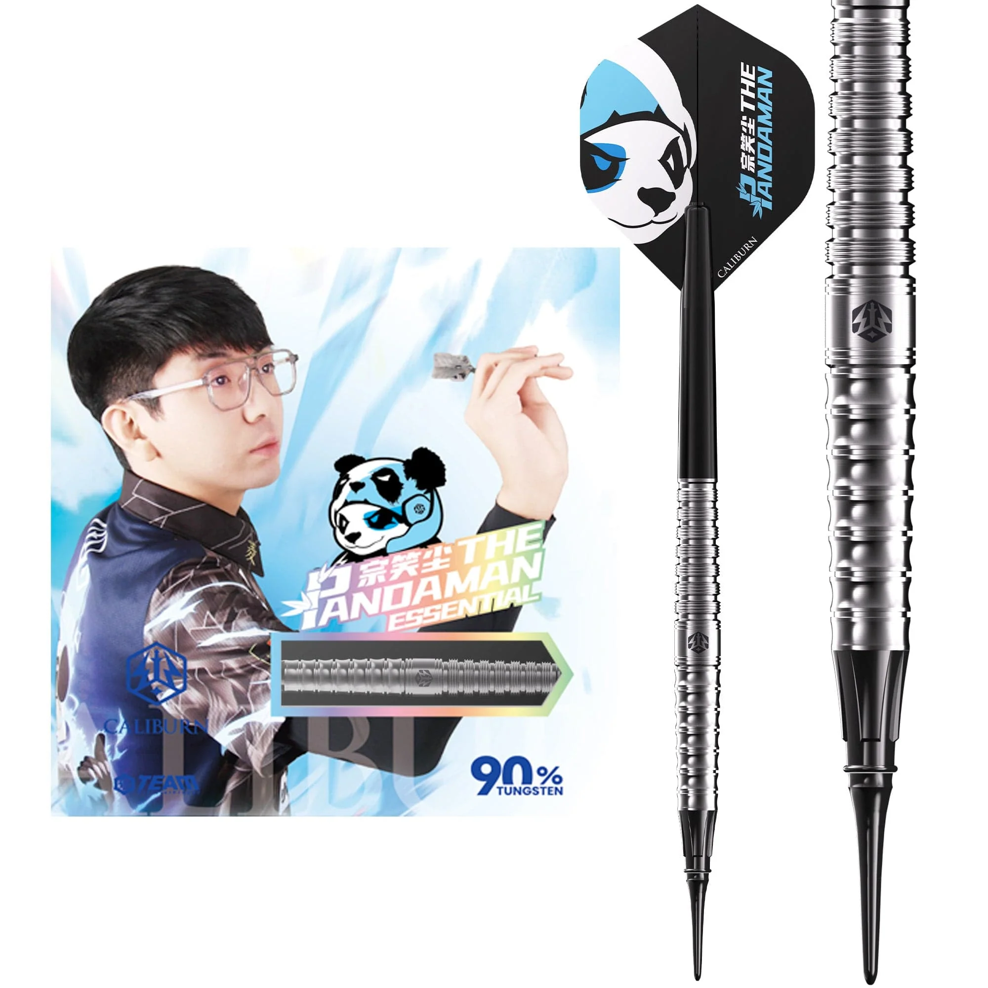 Caliburn Player Darts - Soft Tip - 90% Tungsten - The Pandaman - Essential -18g