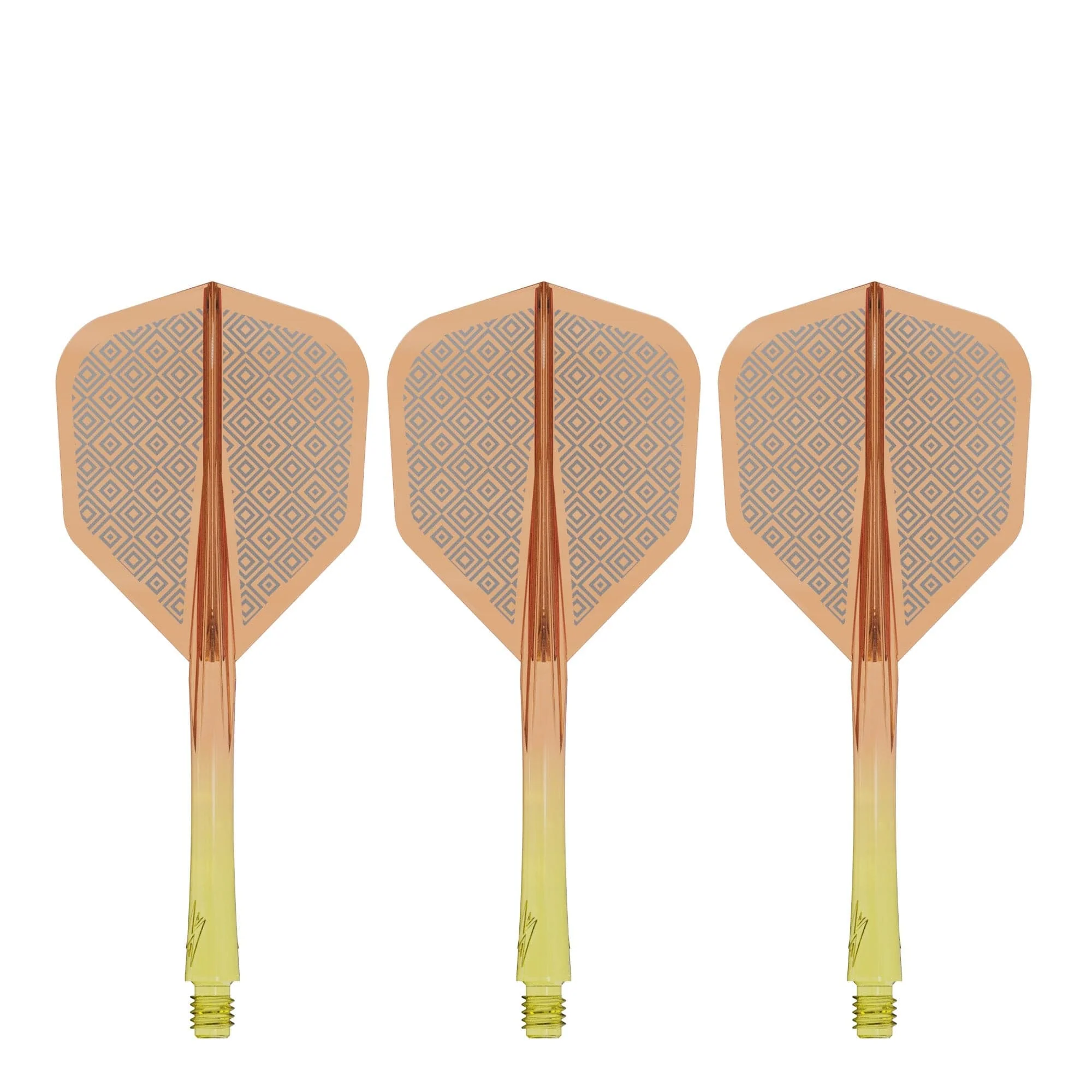 Caliburn SUP Flights - Moulded Shaft and Flight -  Standard No6 - Block - Yellow & Orange - Image 4