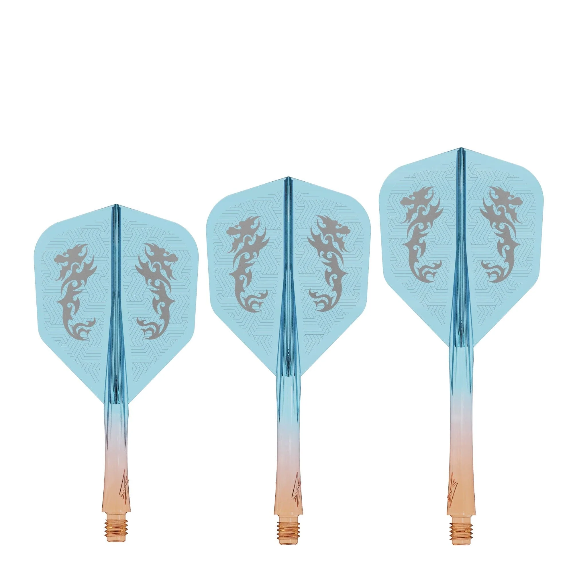 Caliburn SUP Flights - Moulded Shaft and Flight - Standard No6 - Dragon - Orange & Blue