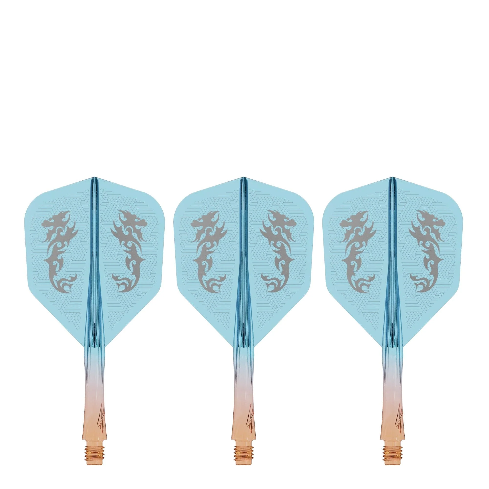 Caliburn SUP Flights - Moulded Shaft and Flight - Standard No6 - Dragon - Orange & Blue - Image 2