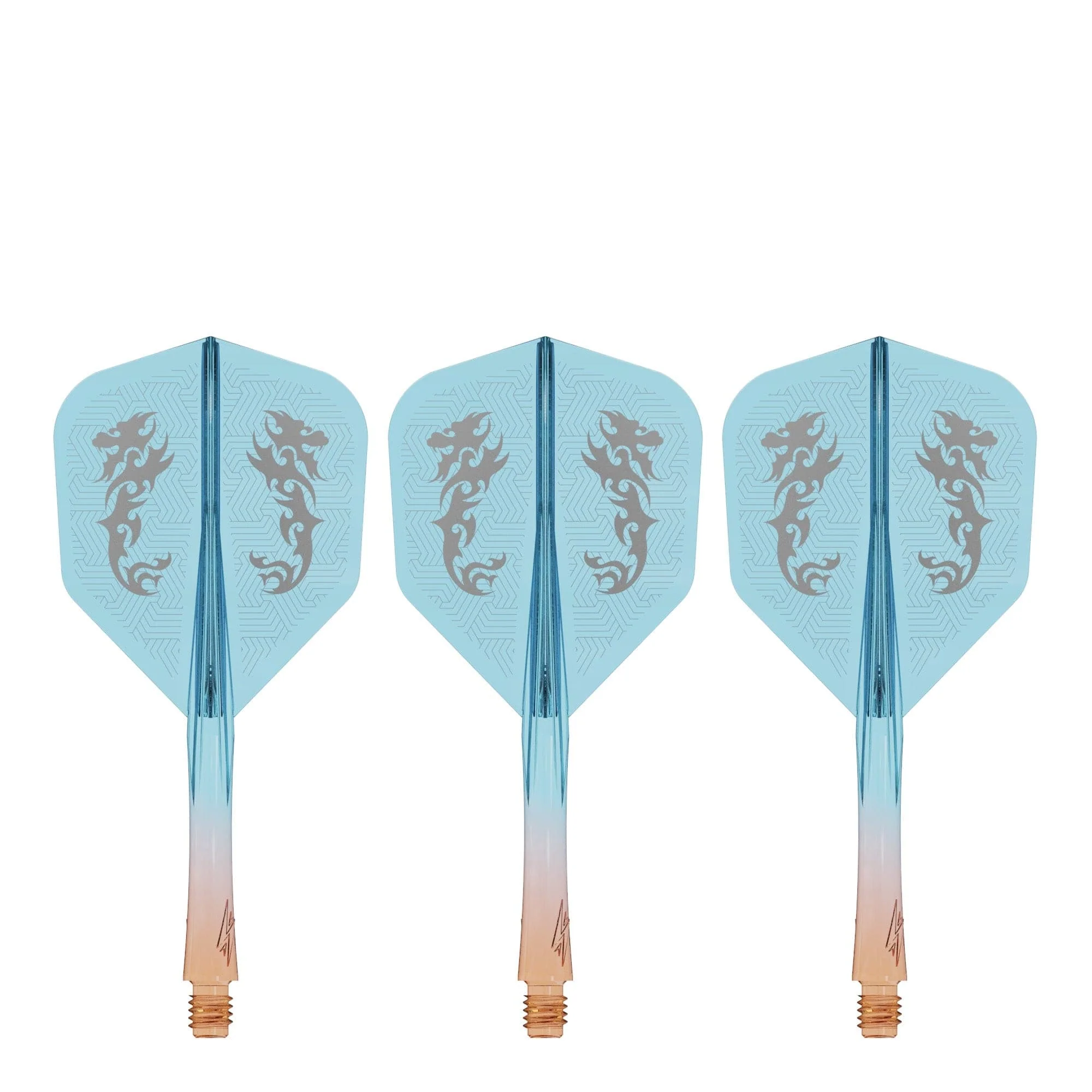 Caliburn SUP Flights - Moulded Shaft and Flight - Standard No6 - Dragon - Orange & Blue - Image 3