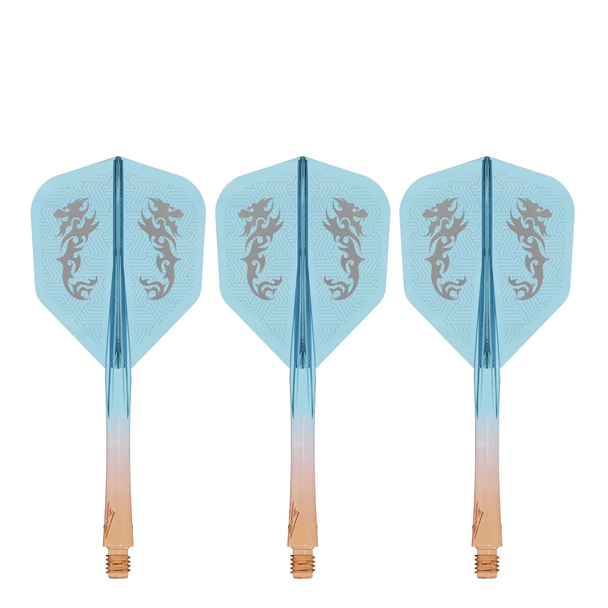 Caliburn SUP Flights - Moulded Shaft and Flight - Standard No6 - Dragon - Orange & Blue - Image 4