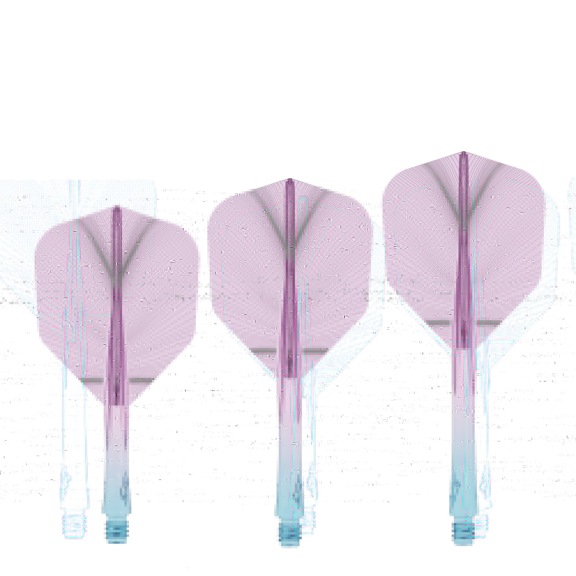 Caliburn SUP Flights - Moulded Shaft and Flight -  Standard No6 - Feather - Blue & Purple