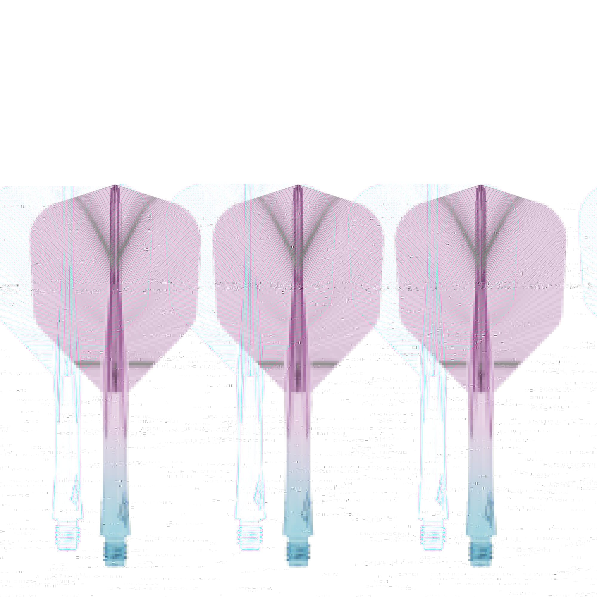 Caliburn SUP Flights - Moulded Shaft and Flight -  Standard No6 - Feather - Blue & Purple - Image 3