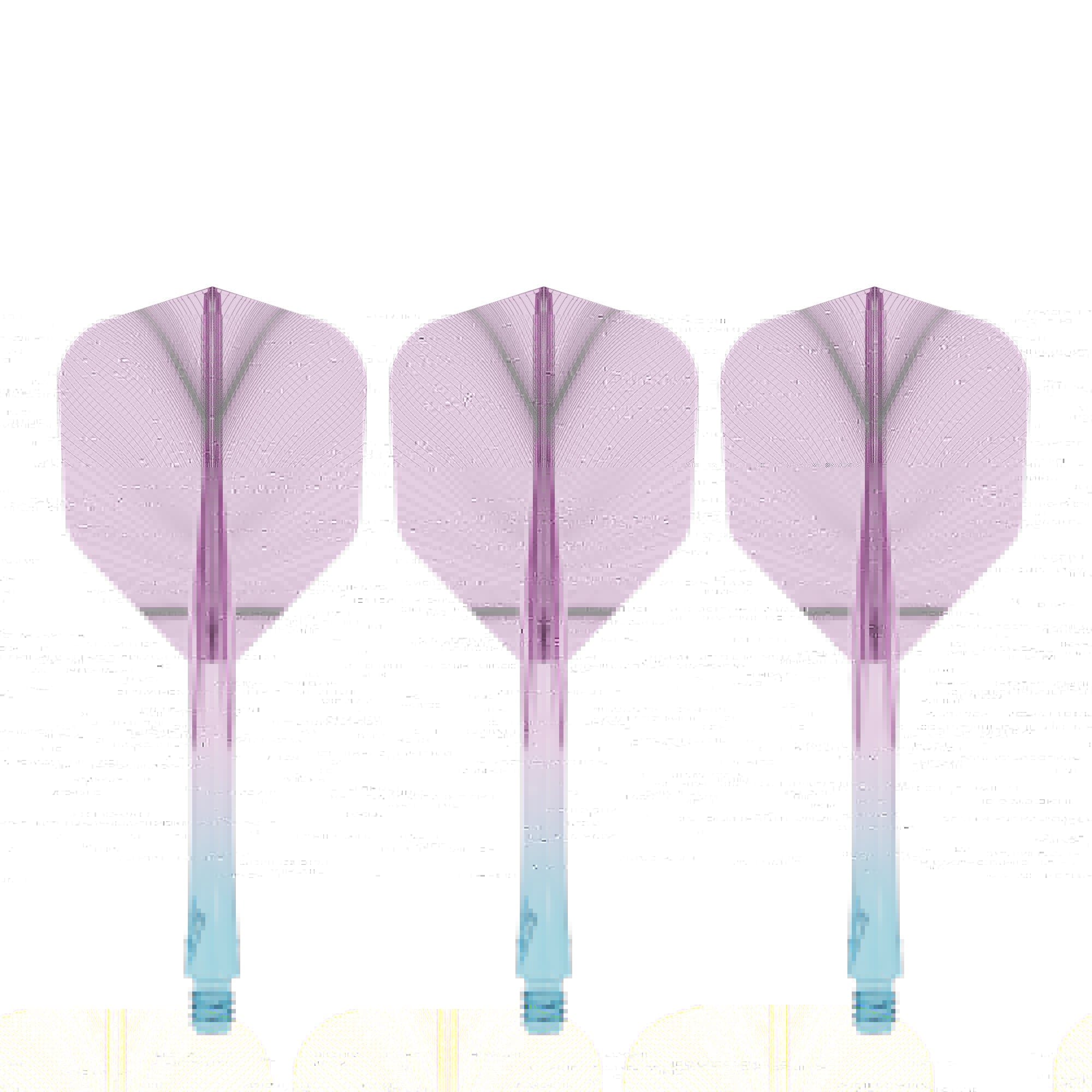 Caliburn SUP Flights - Moulded Shaft and Flight -  Standard No6 - Feather - Blue & Purple - Image 4