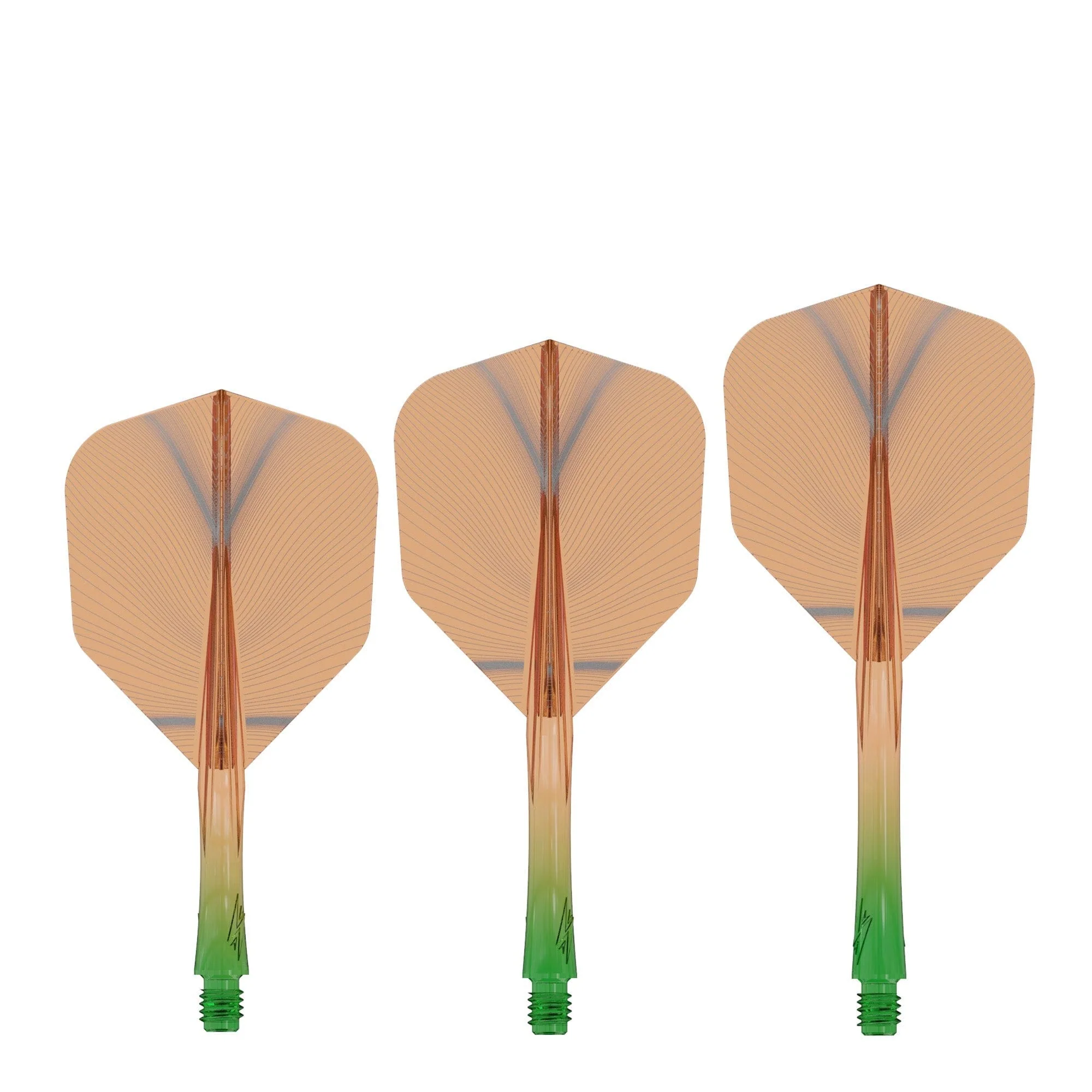 Caliburn SUP Flights - Moulded Shaft and Flight - Standard No6 - Feather - Green & Orange