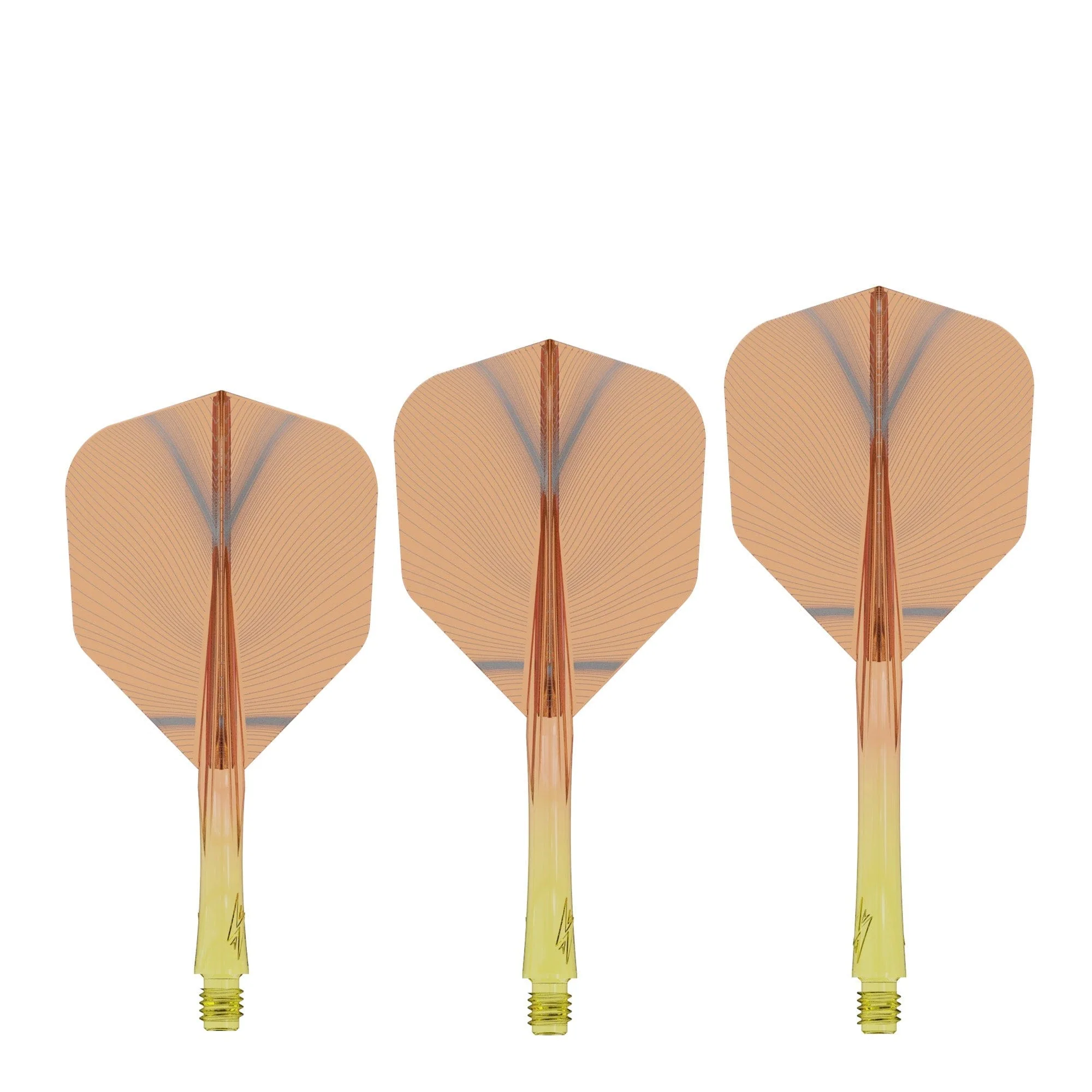 Caliburn SUP Flights - Moulded Shaft and Flight - Standard No6 - Feather - Yellow & Orange