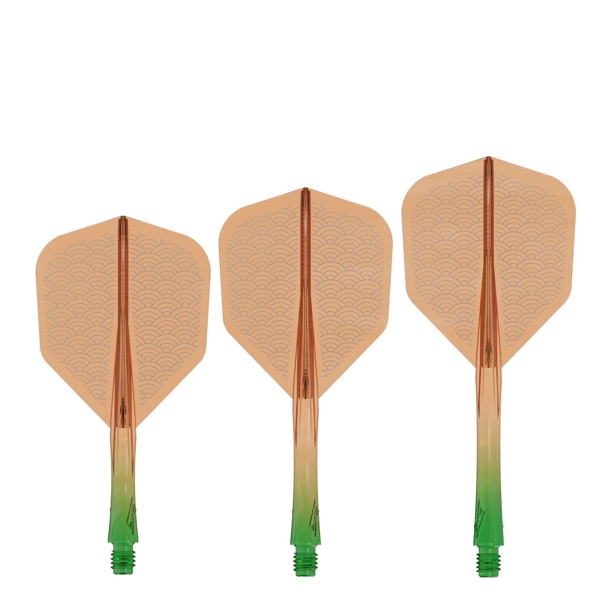 Caliburn SUP Flights - Moulded Shaft and Flight - Standard No6 - Waves - Green & Orange