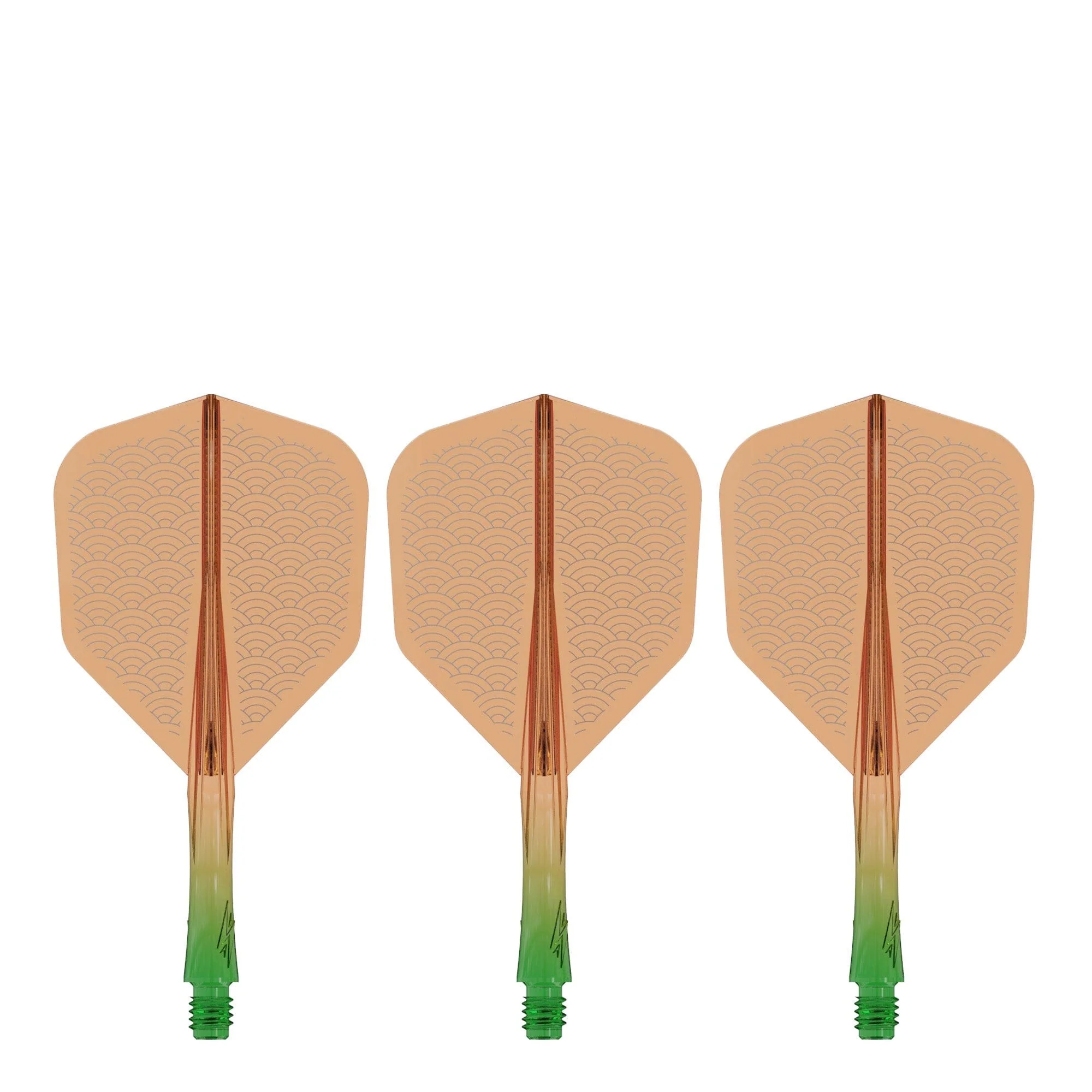 Caliburn SUP Flights - Moulded Shaft and Flight - Standard No6 - Waves - Green & Orange - Image 2