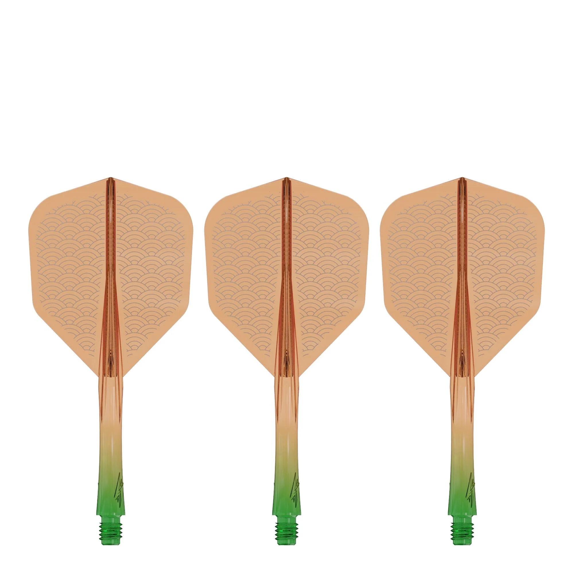 Caliburn SUP Flights - Moulded Shaft and Flight - Standard No6 - Waves - Green & Orange - Image 3
