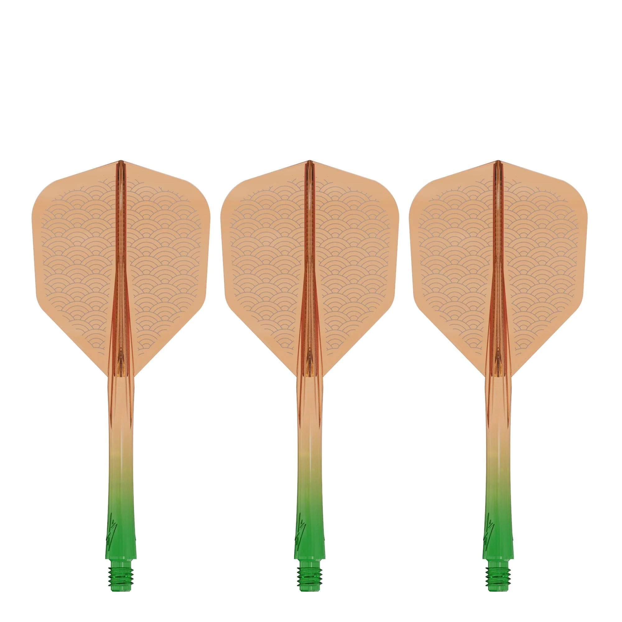 Caliburn SUP Flights - Moulded Shaft and Flight - Standard No6 - Waves - Green & Orange - Image 4