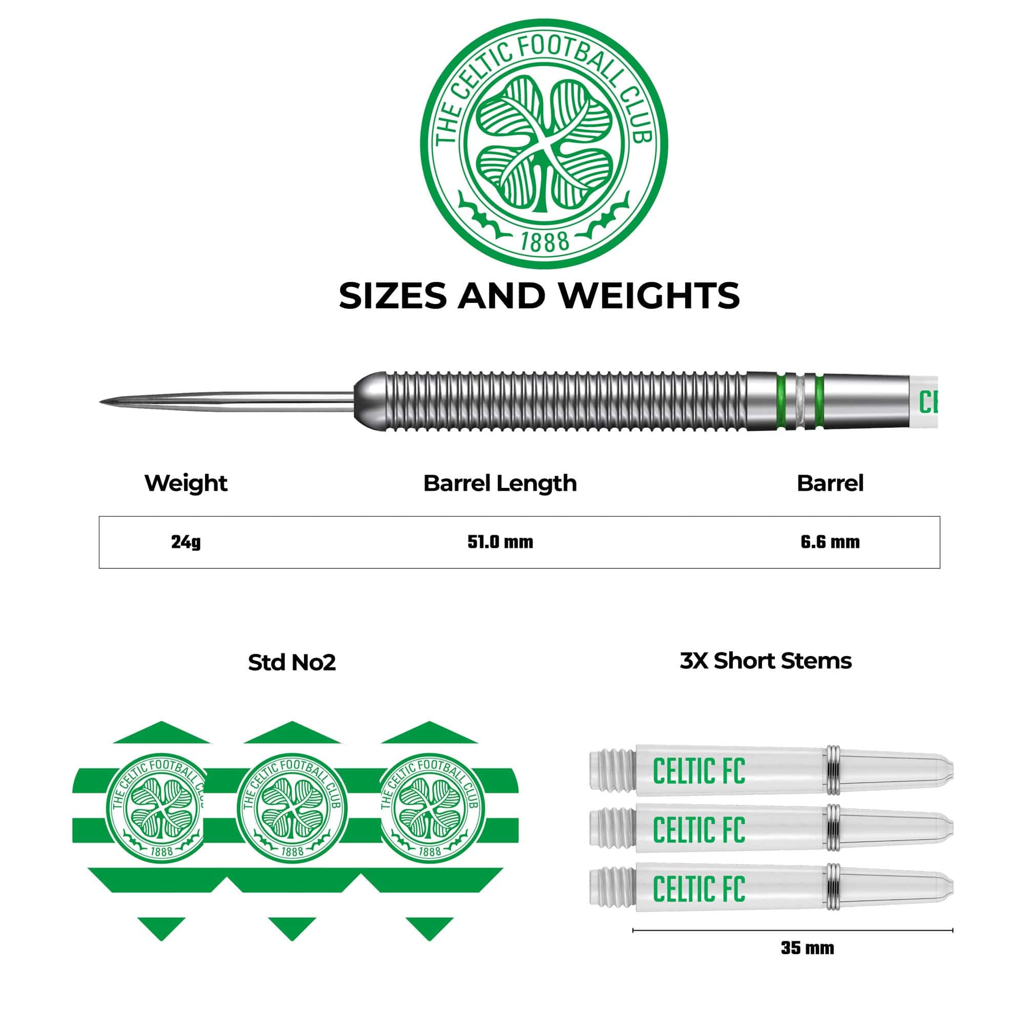 Celtic FC Darts - Steel Tip Tungsten - Official Licensed - Celtic - 24g - Image 4