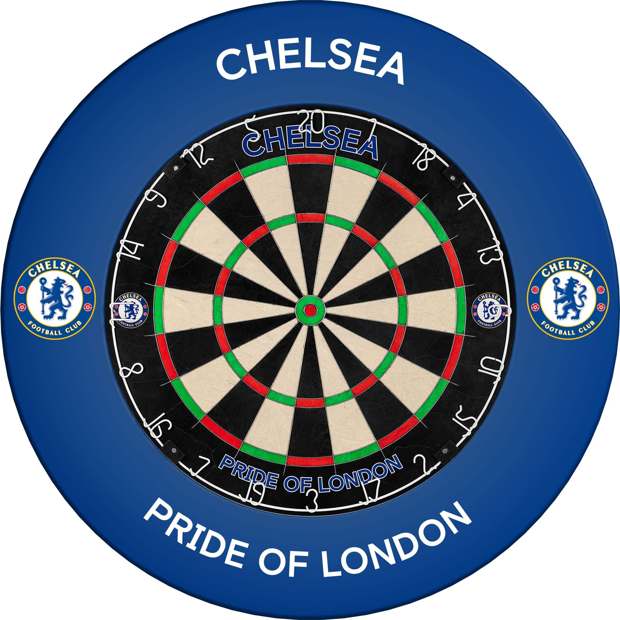 Chelsea Football Dartboard Surround - Official Licensed - Chelsea FC - S1 - Pride Of London - White - Image 3