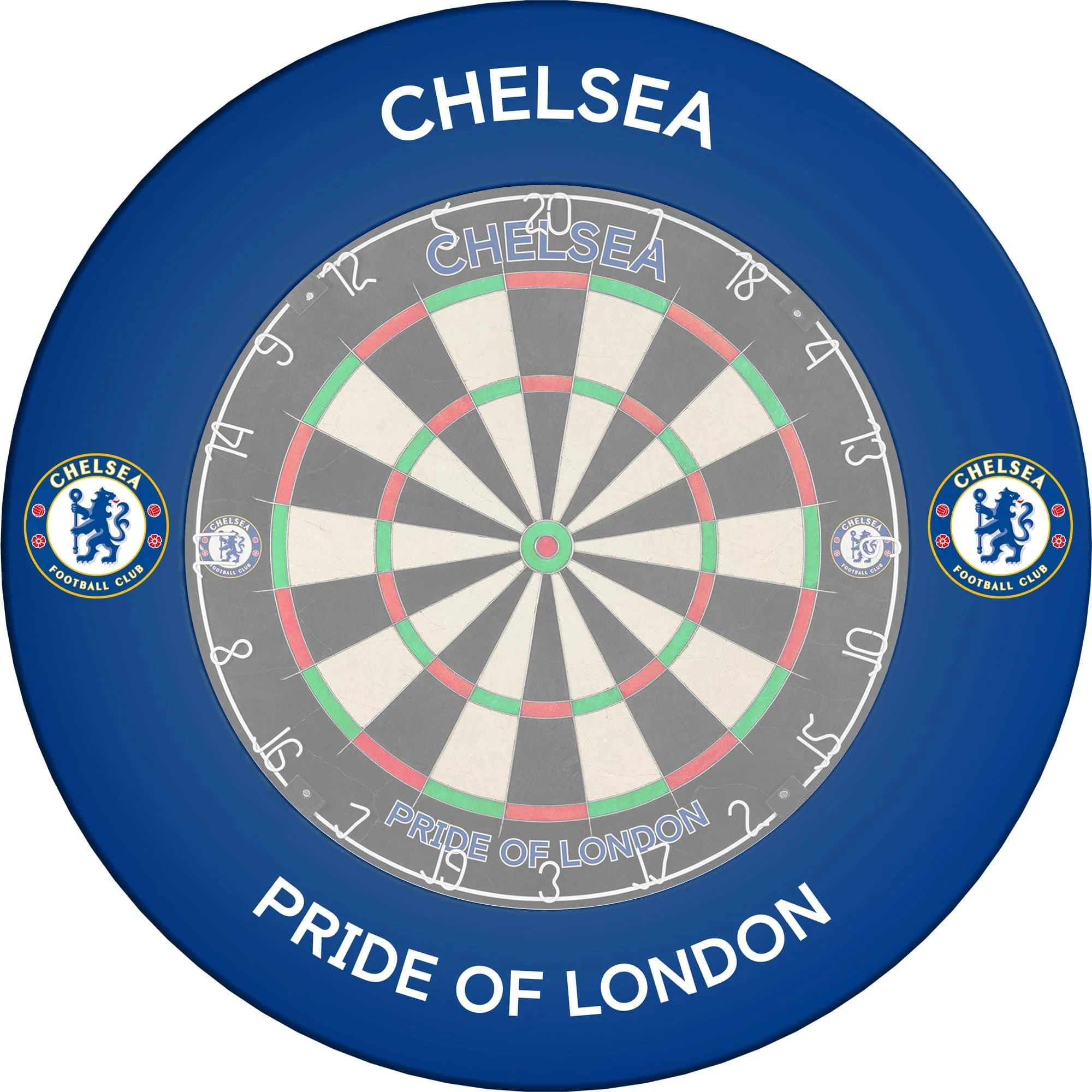Chelsea Football Dartboard Surround - Official Licensed - Chelsea FC - S1 - Pride Of London - White - Image 4