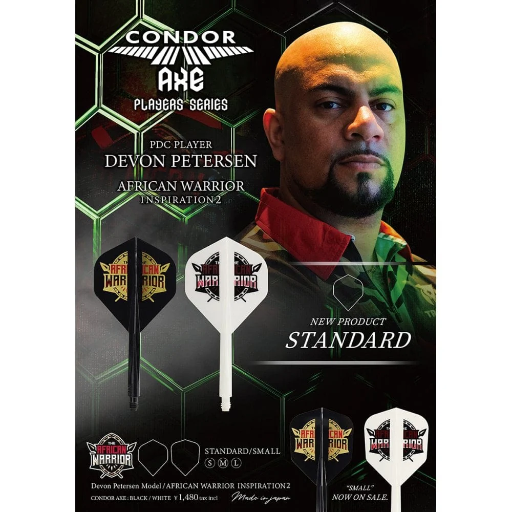 *Condor AXE Dart Flights - Devon Petersen - Standard - African Warrior - Inspiration 2 - Black - Image 6