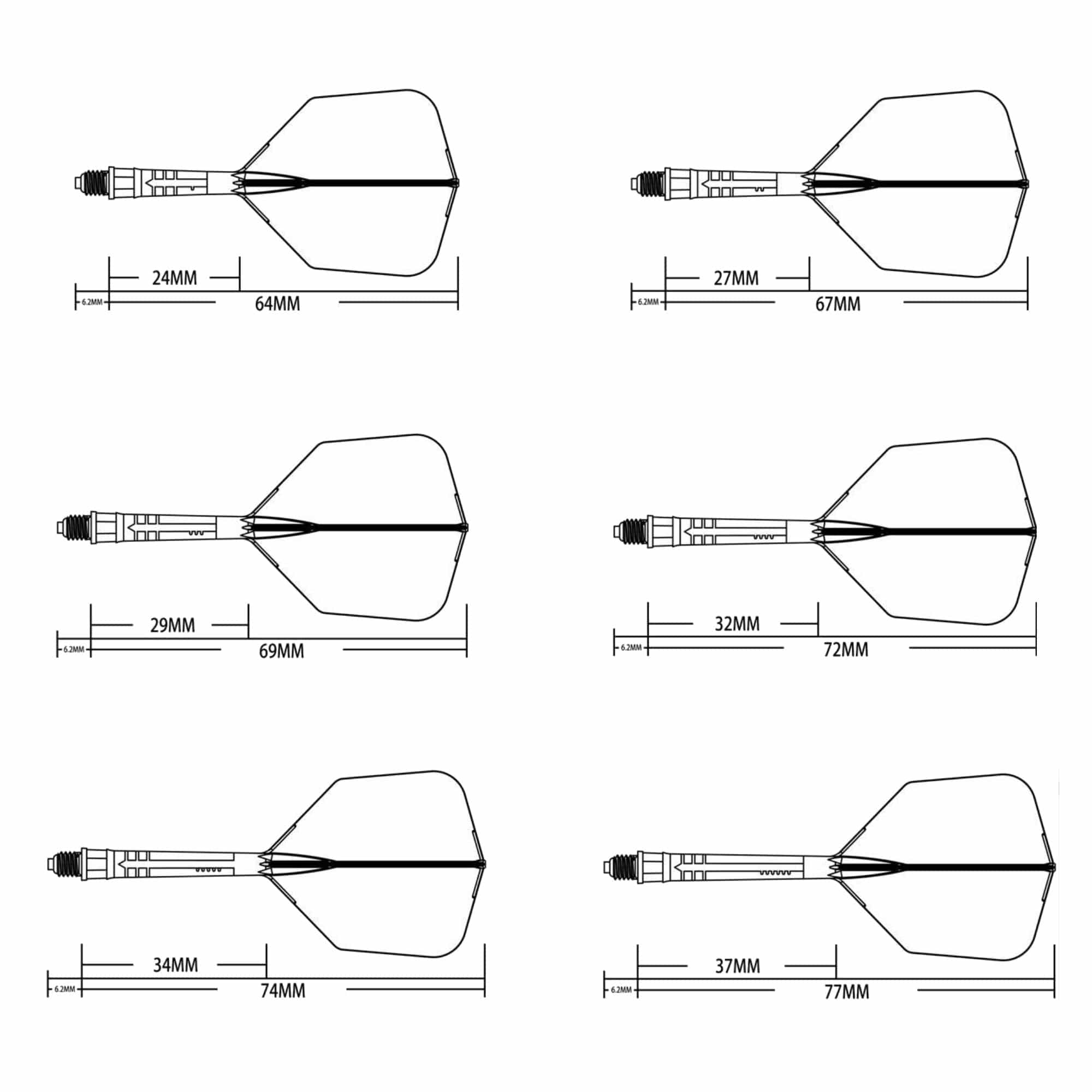 Cuesoul Rost T19 Carbon Fibre - Integrated Dart Shaft and Flights - Big Wing - Yellow - Image 8