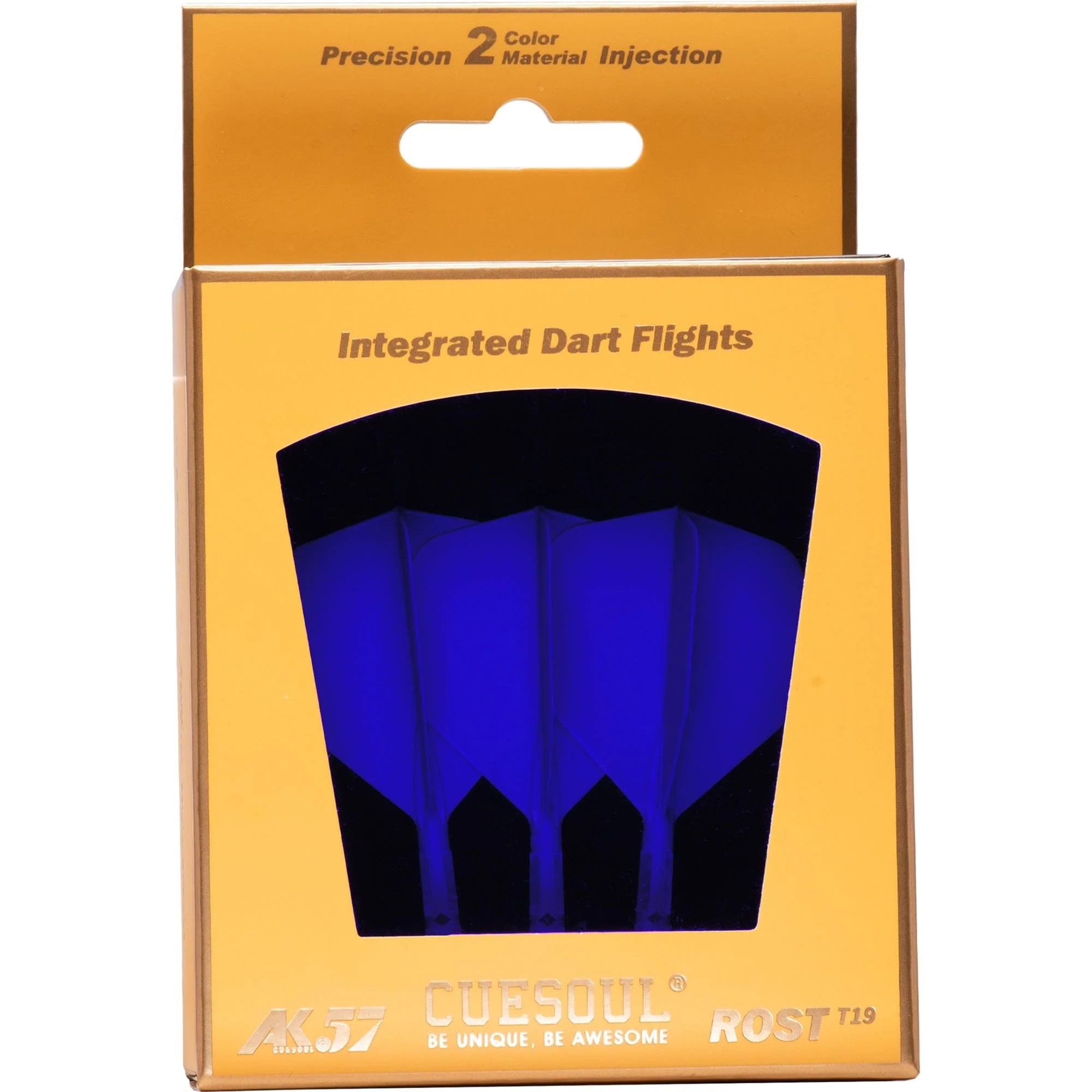 Cuesoul Rost T19 Integrated Dart Shaft and Flights - Big Wing - Clear with Blue Flight - Image 9