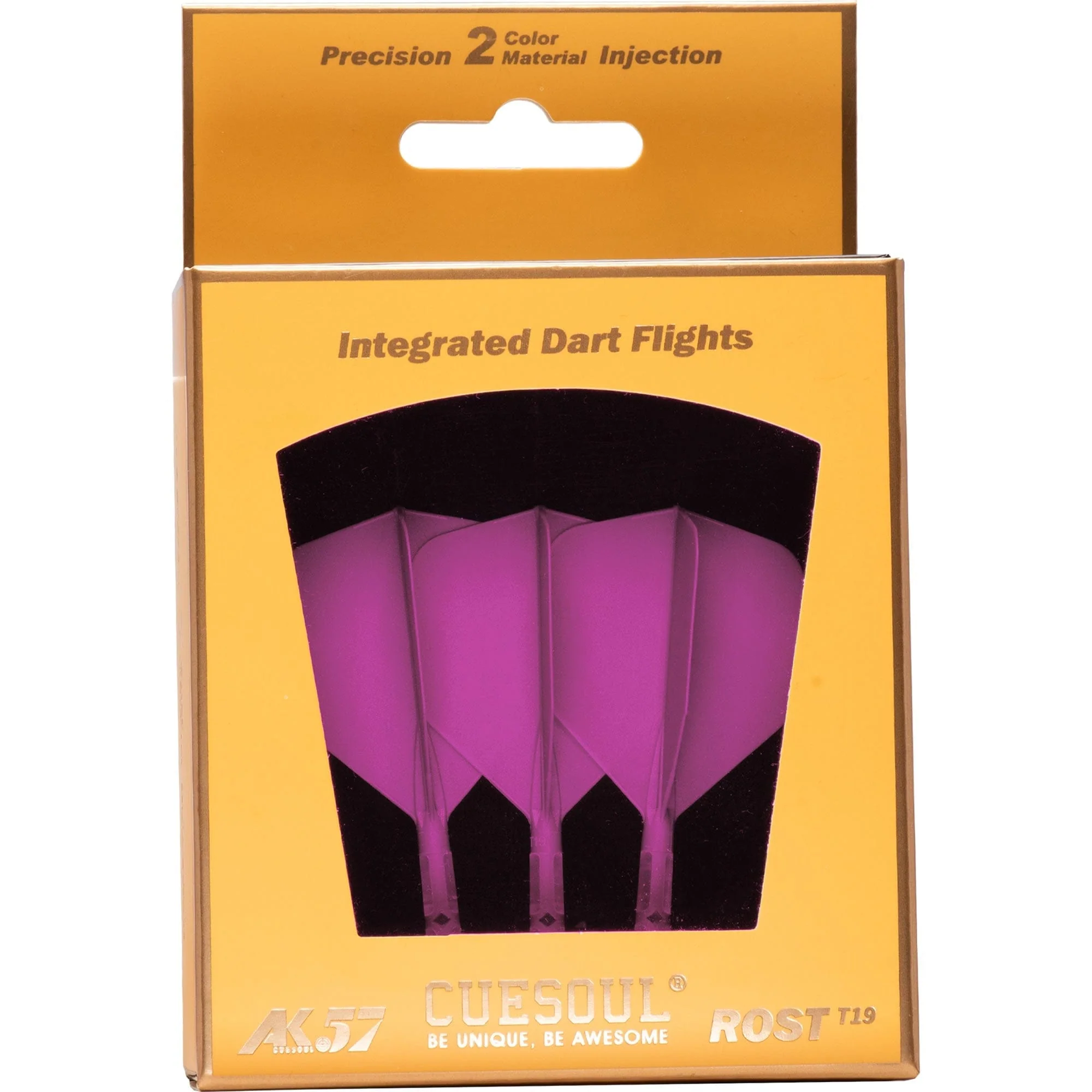 Cuesoul Rost T19 Integrated Dart Shaft and Flights - Big Wing - Clear with Pink Flight - Image 9